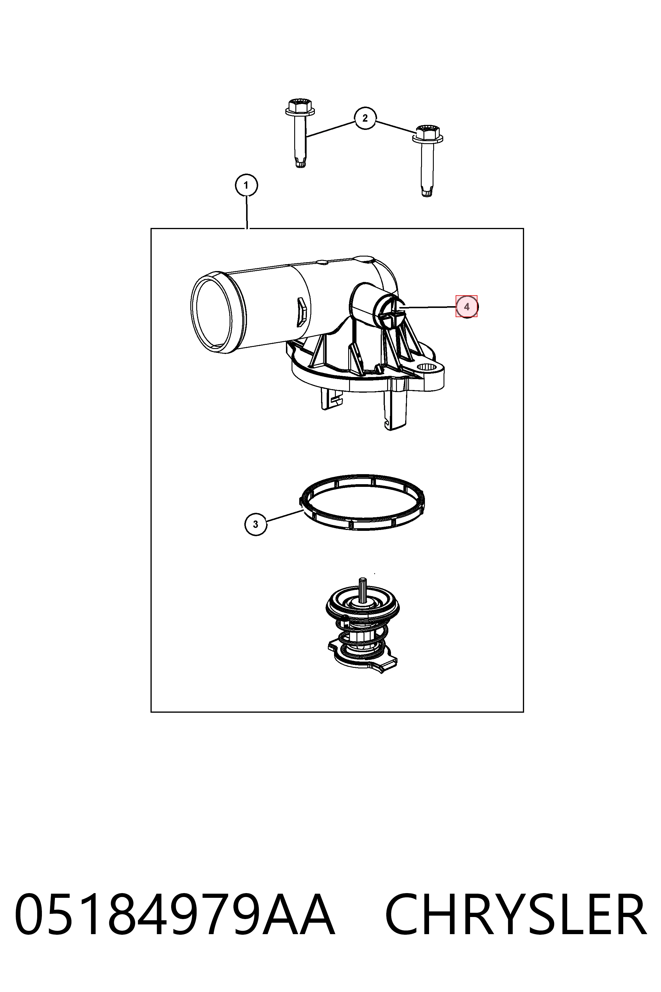 Válvula de eliminação de ar do sistema de esfriamento K05184979AA Fiat/Alfa/Lancia