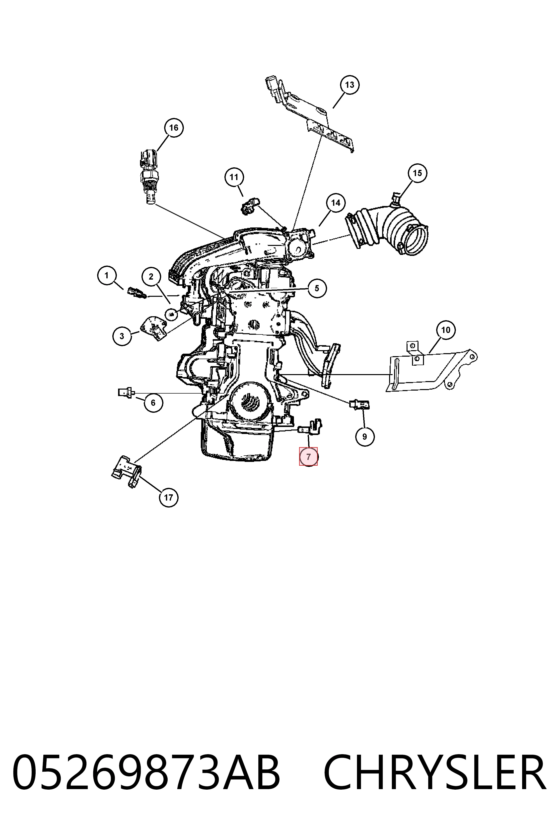 05269873AB Chrysler Sensor de posição (de revoluções) de cambota