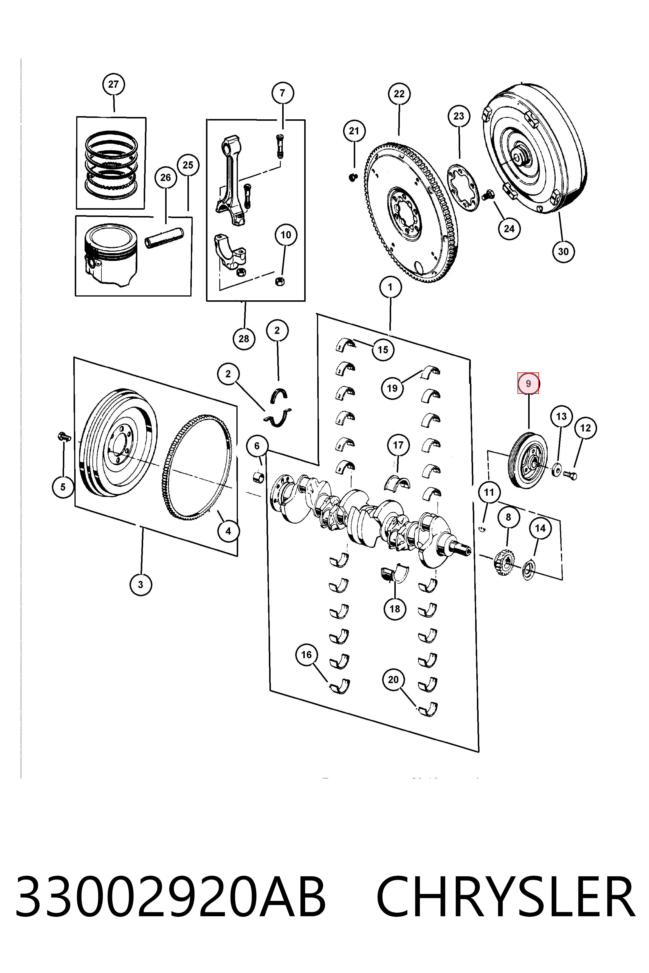 33002920AB Chrysler Polia de cambota