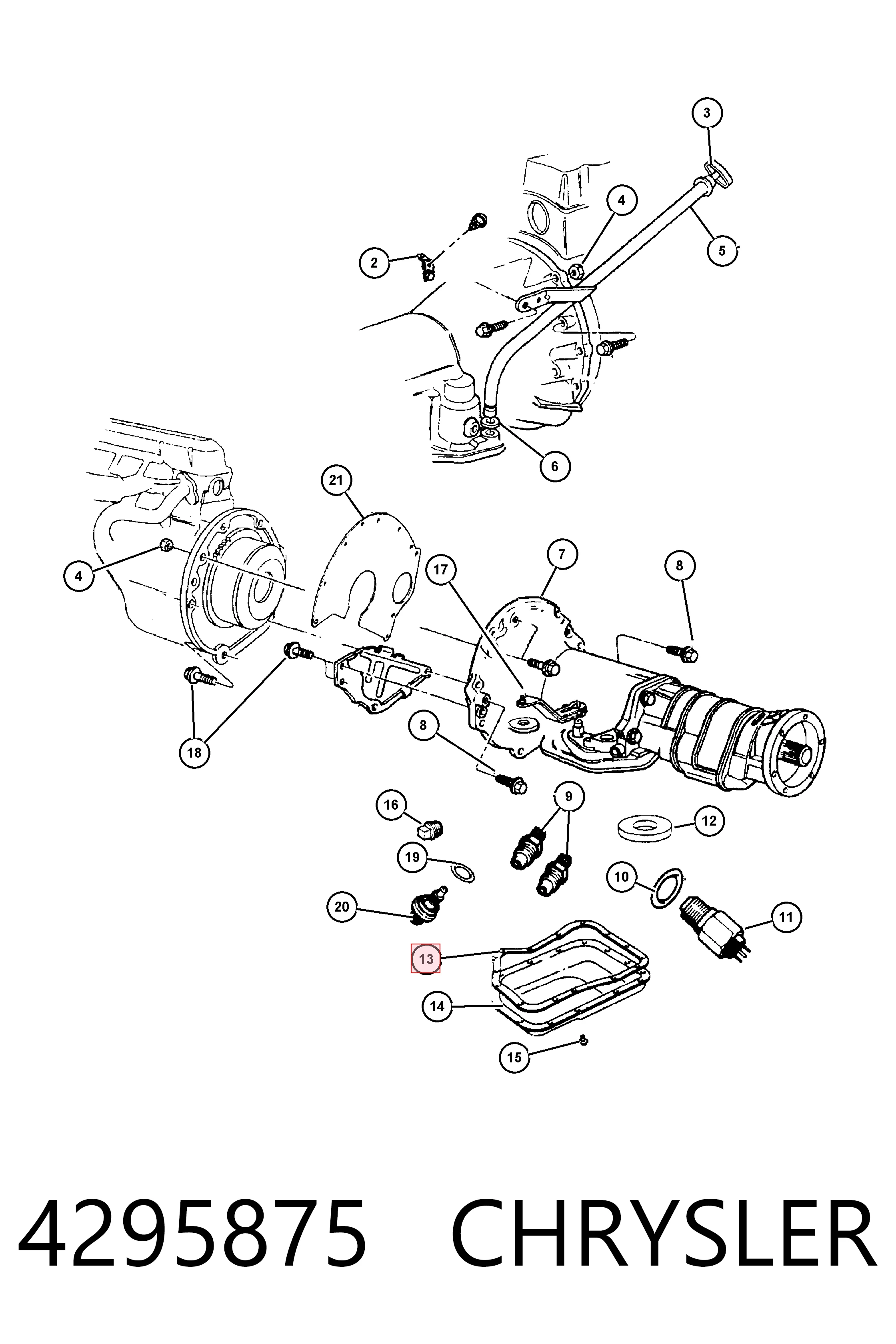 4295875 Chrysler Vedante de panela da Caixa Automática de Mudança/Caixa Mecânica de Mudança
