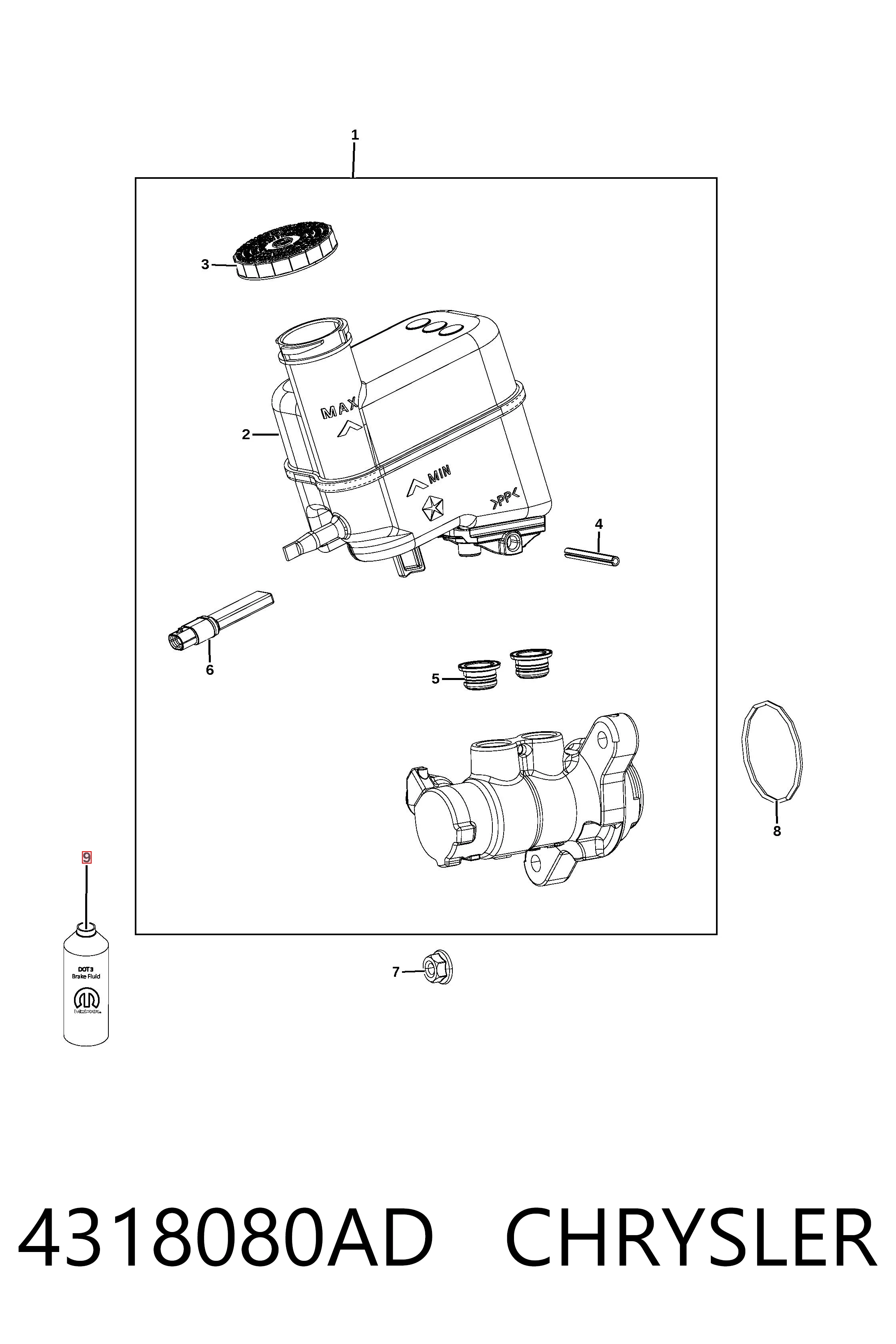 4318080AD Chrysler Fluido de freio