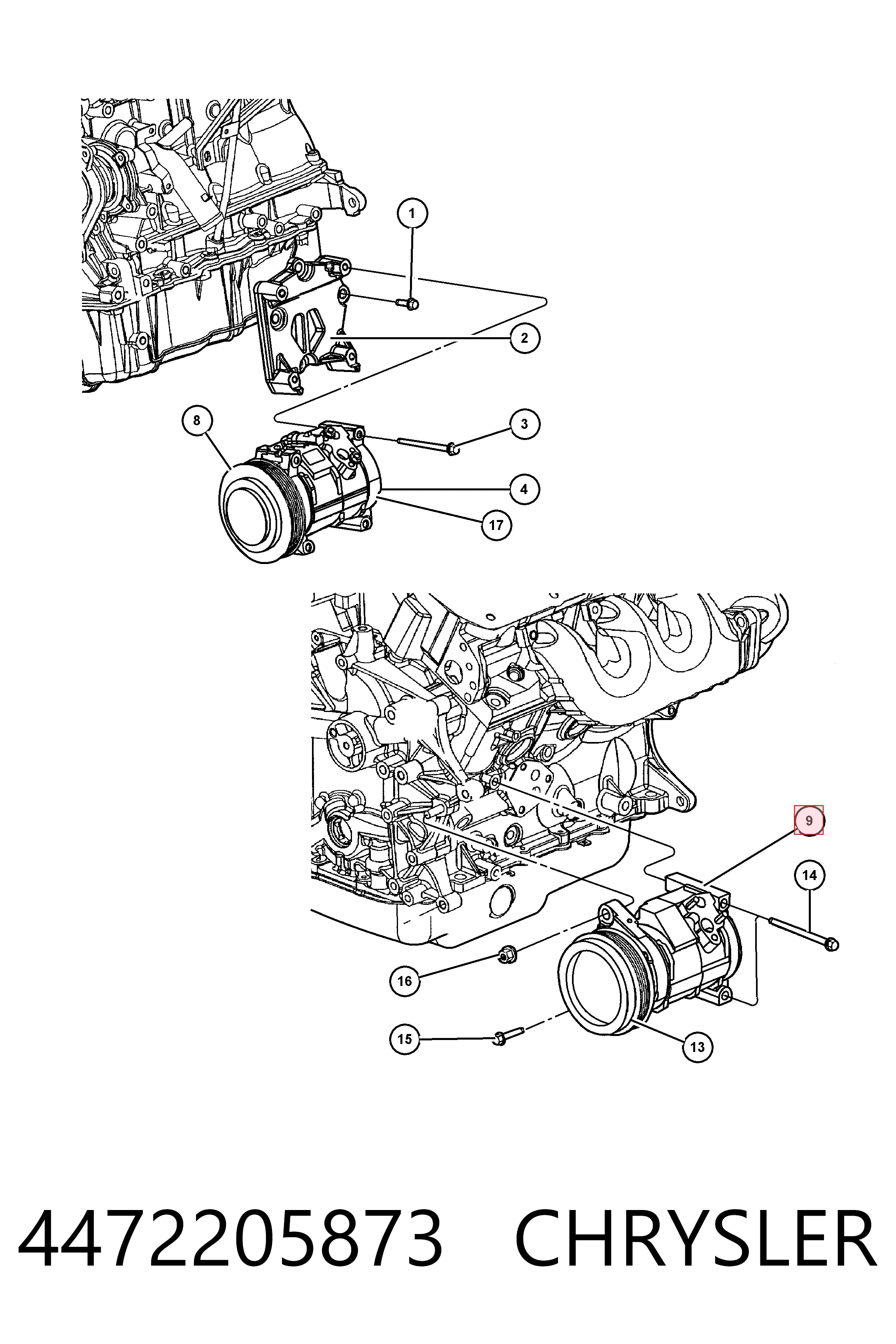 Compressor de aparelho de ar condicionado K05005421AD Fiat/Alfa/Lancia