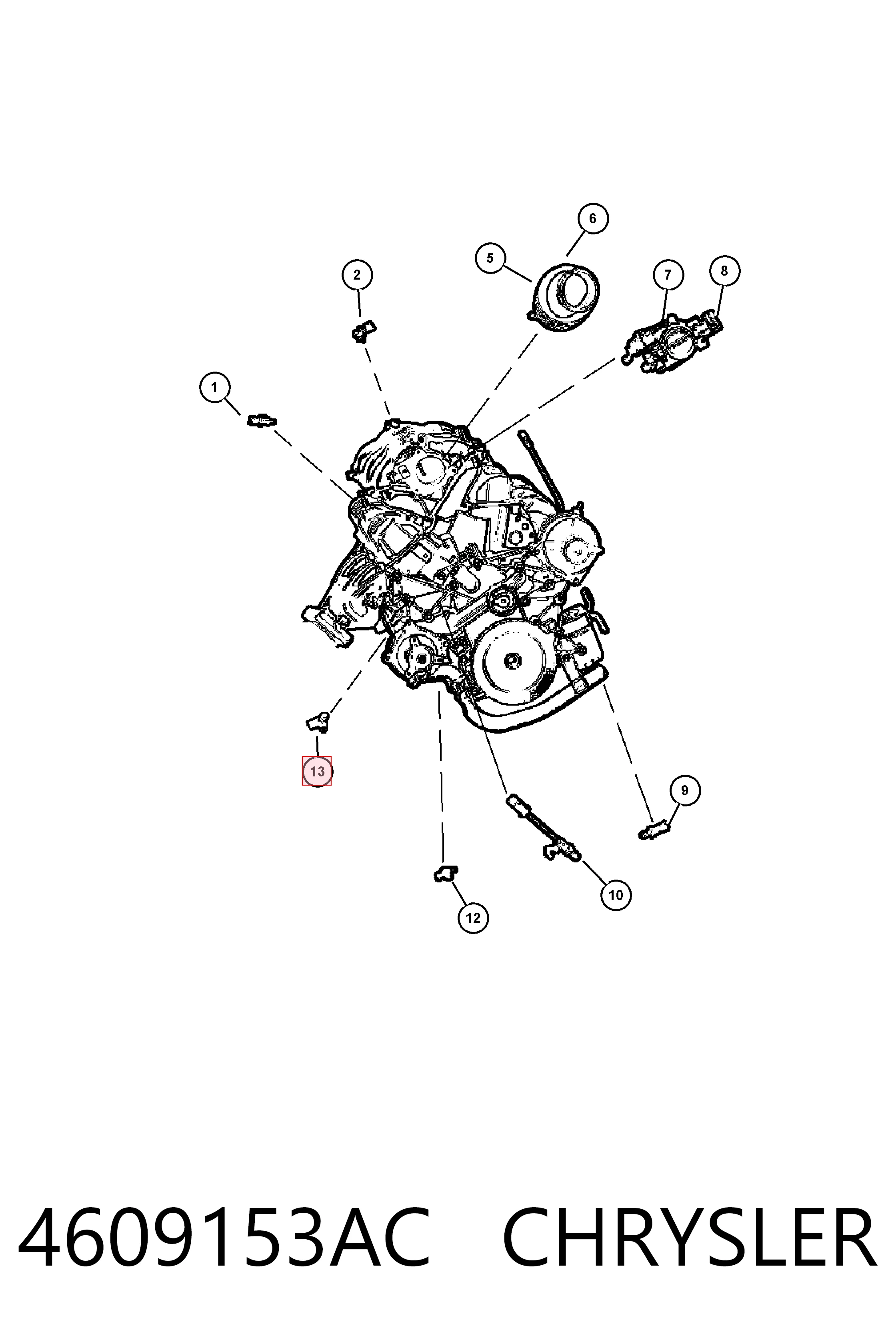 4609153AC Chrysler Sensor de posição (de revoluções) de cambota