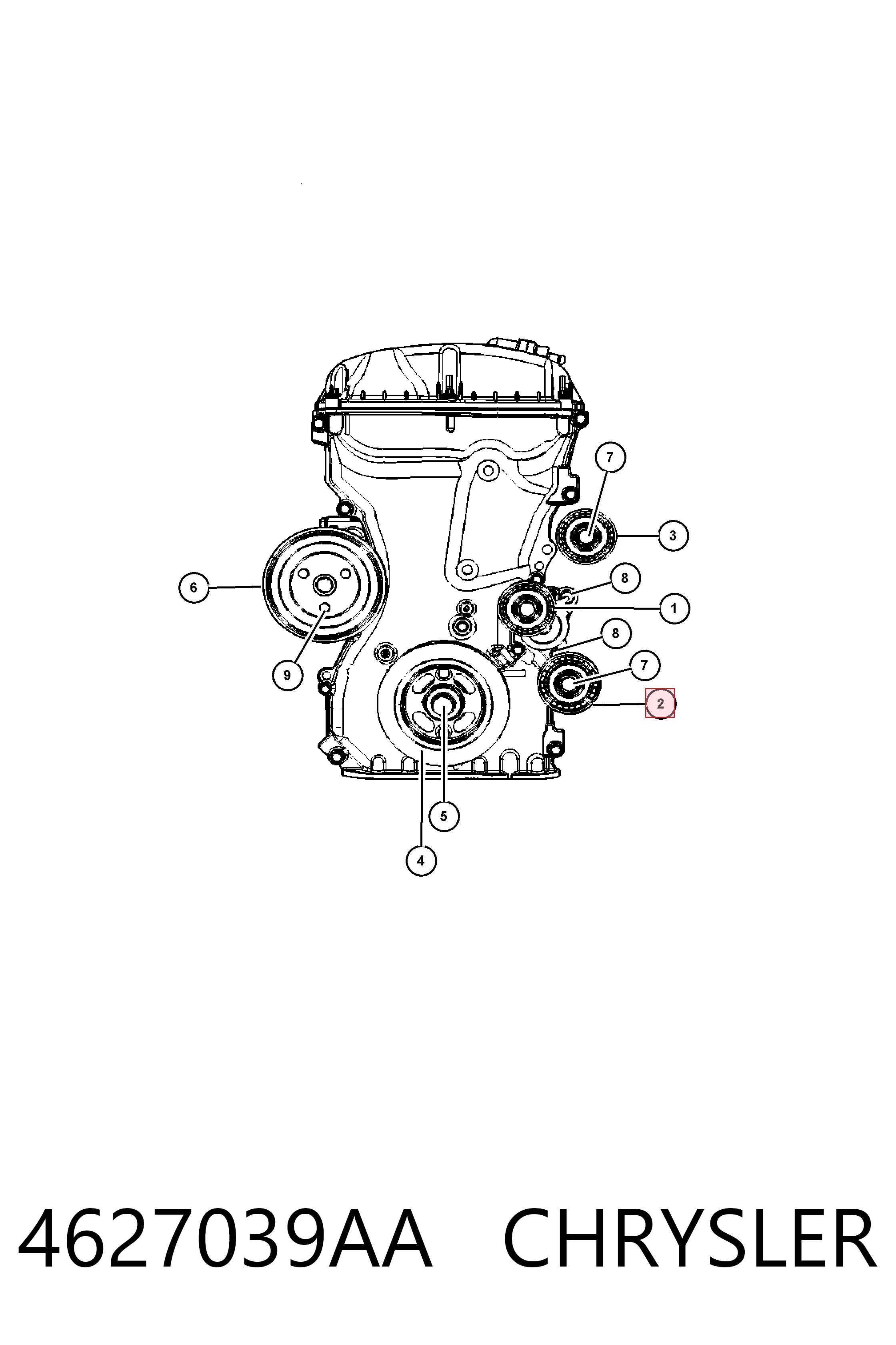 4627039AA Chrysler Rolo parasita da correia de transmissão