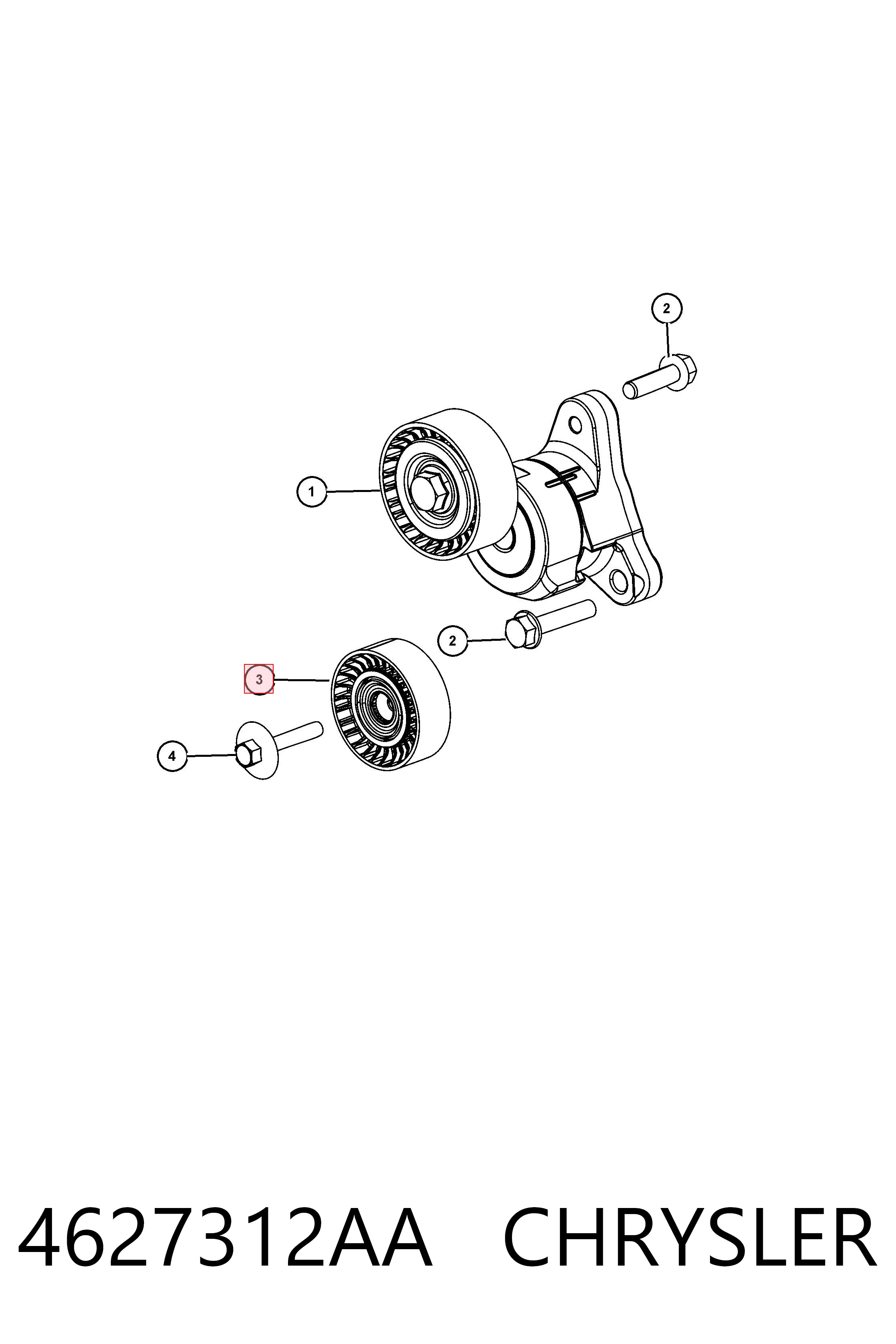 4627312AA Chrysler Rolo parasita da correia de transmissão