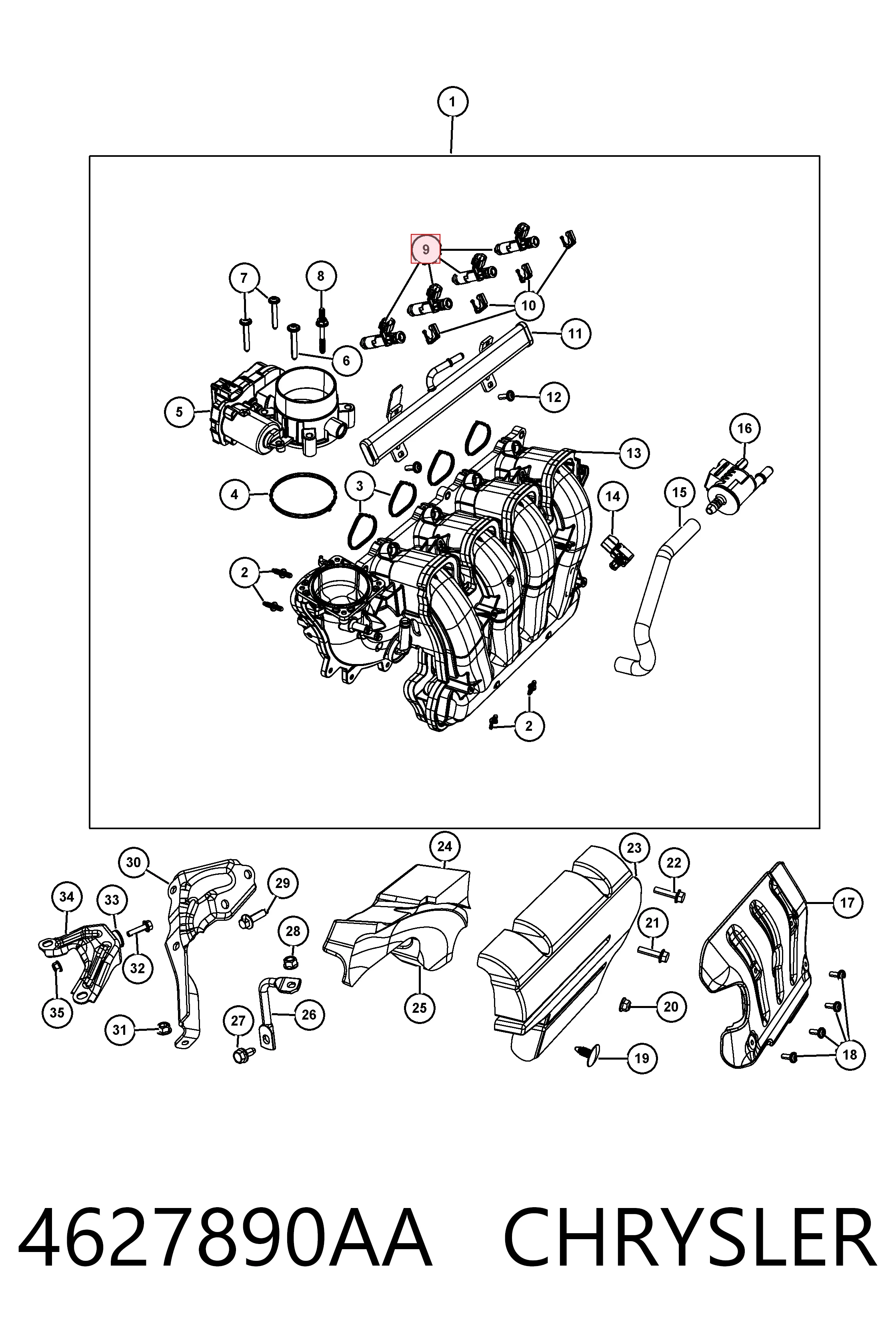 4627890AA Chrysler Injetor de injeção de combustível