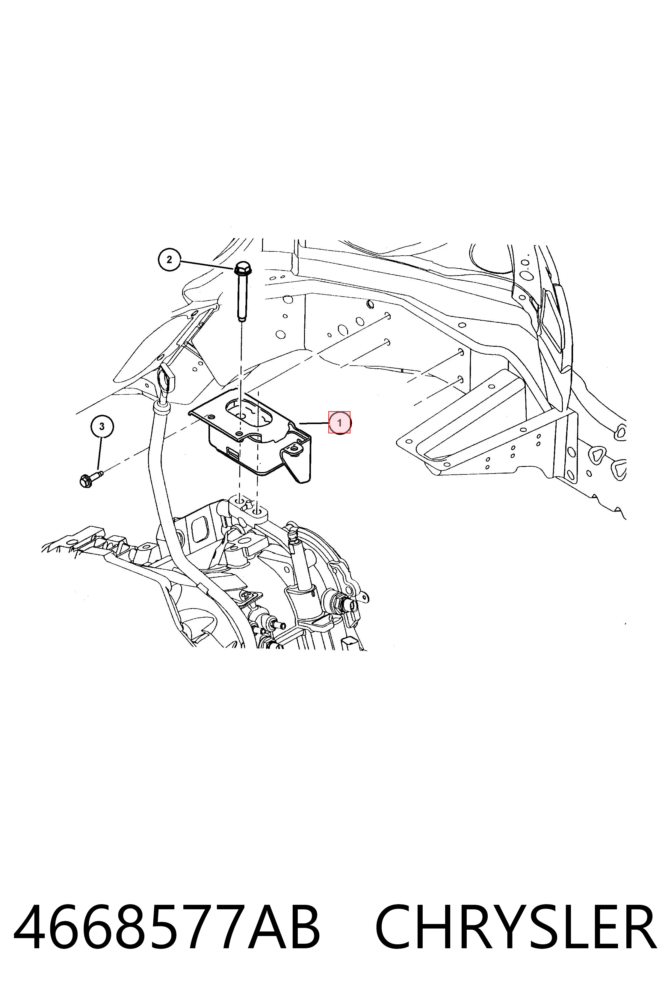 4668577AB Chrysler Coxim (suporte) dianteiro de motor