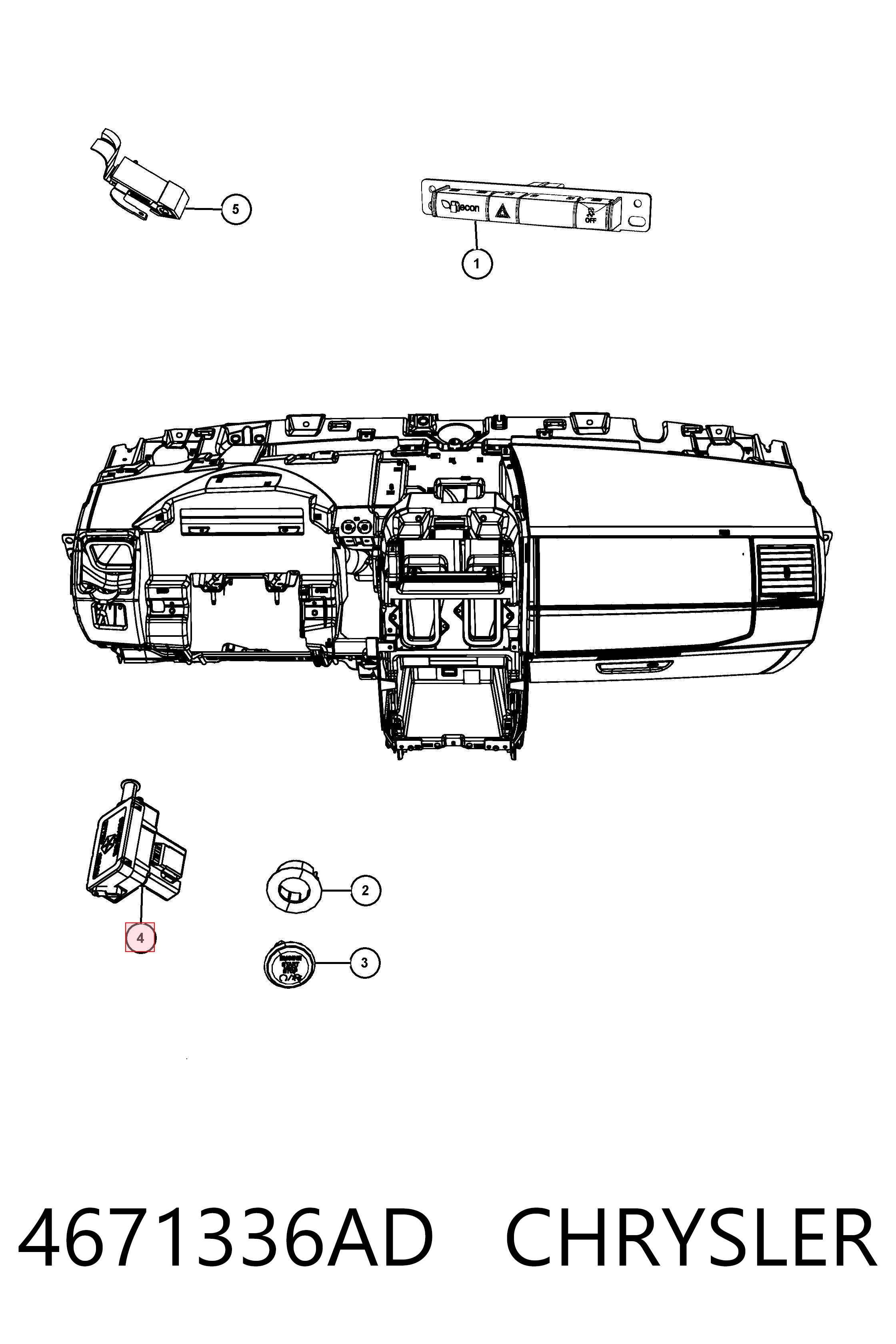4671336AD Chrysler Sensor de ativação do sinal de parada