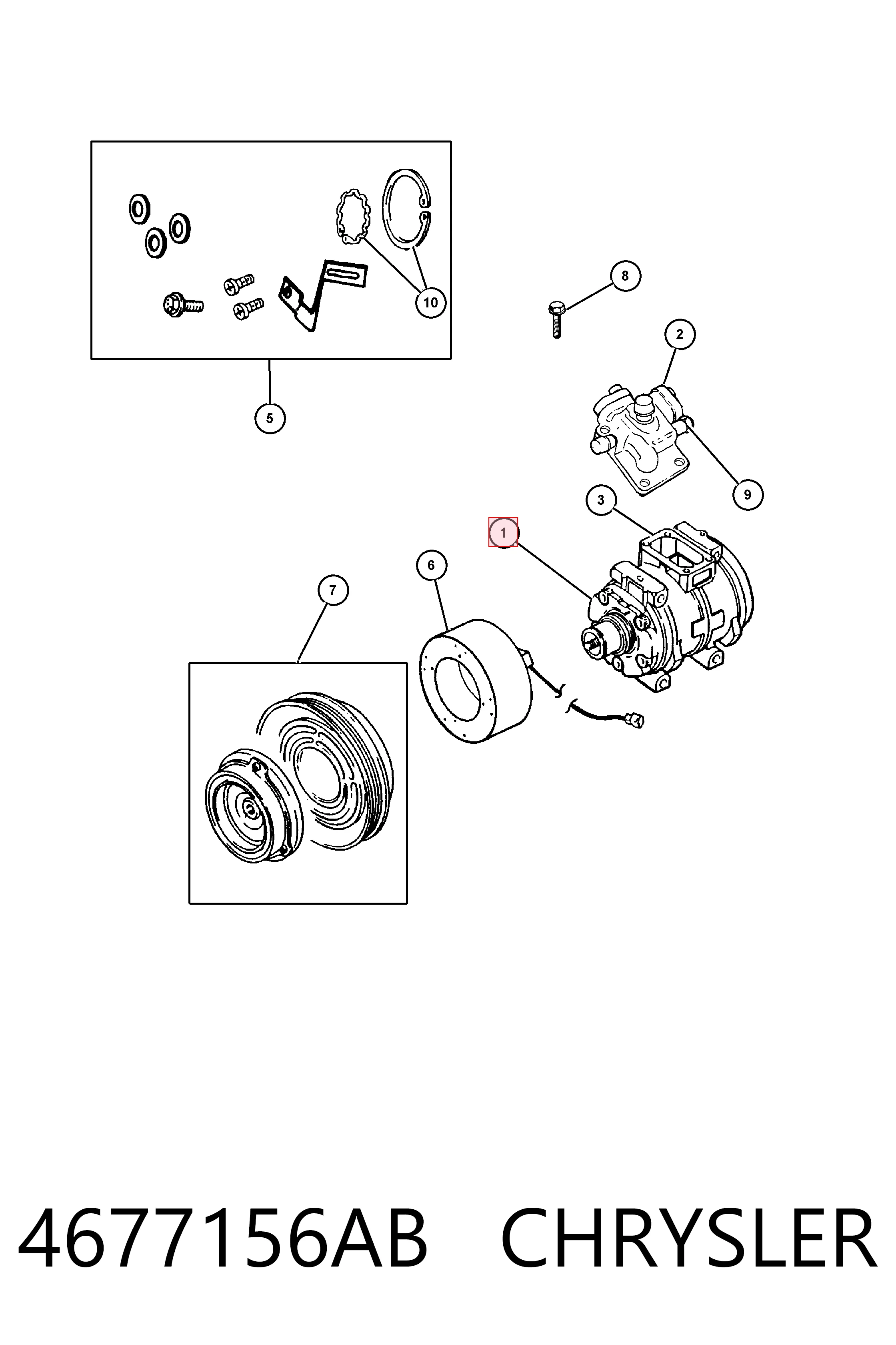 Compressor de aparelho de ar condicionado para Chrysler Voyager II GS 