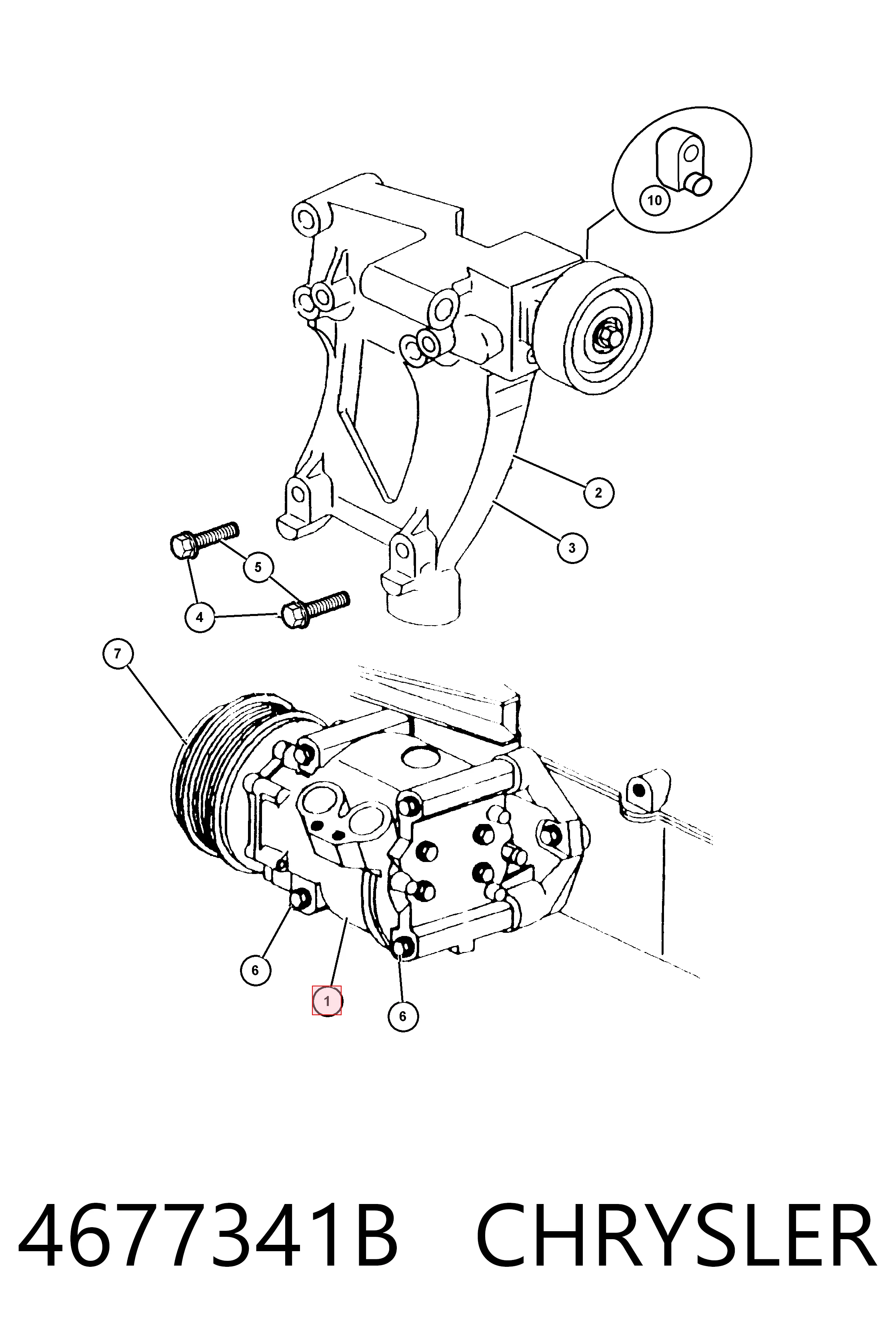 4677341B Chrysler Compressor de aparelho de ar condicionado