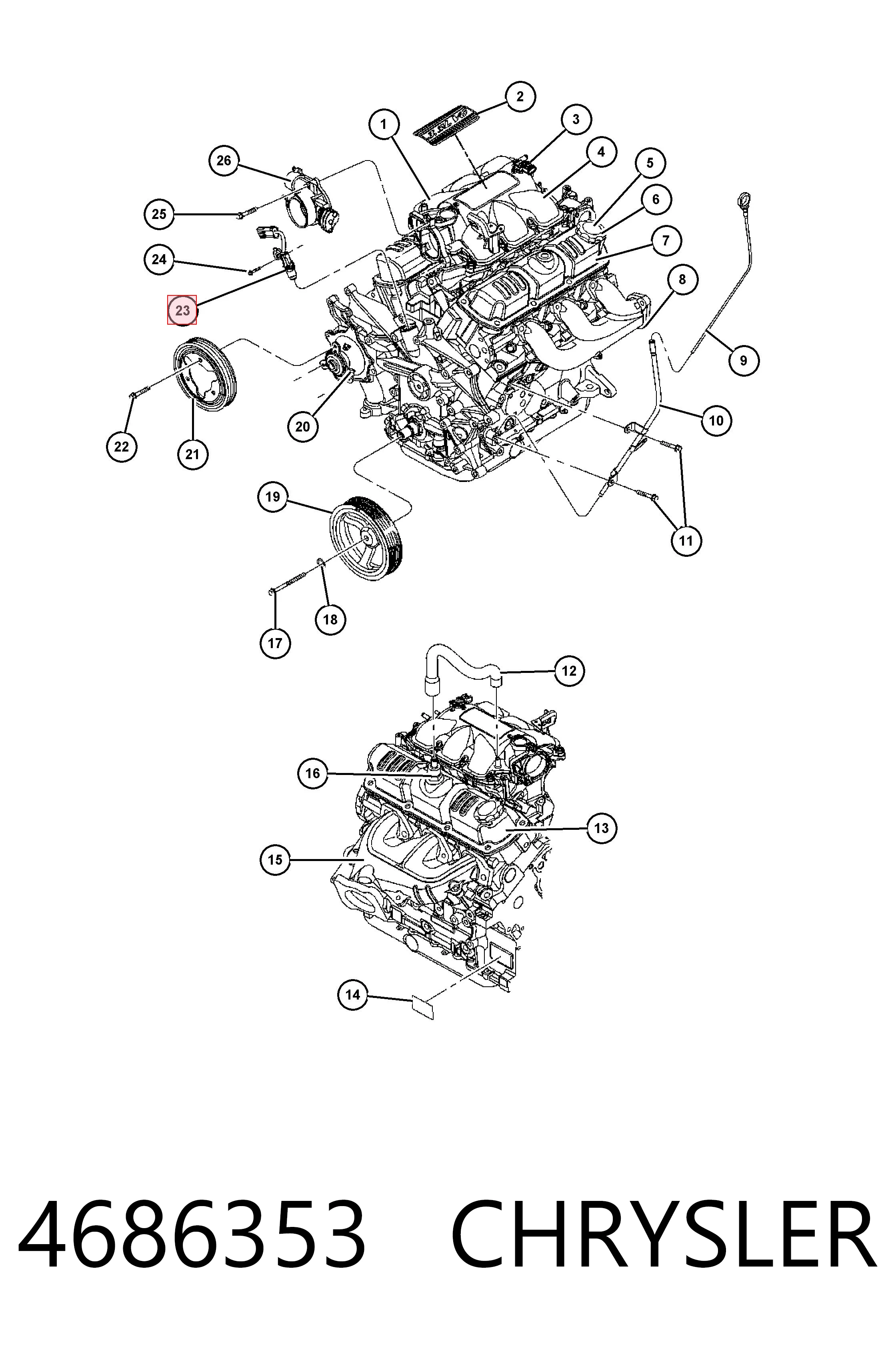 Sensor de posição da árvore distribuidora para Chrysler Voyager GRAND 