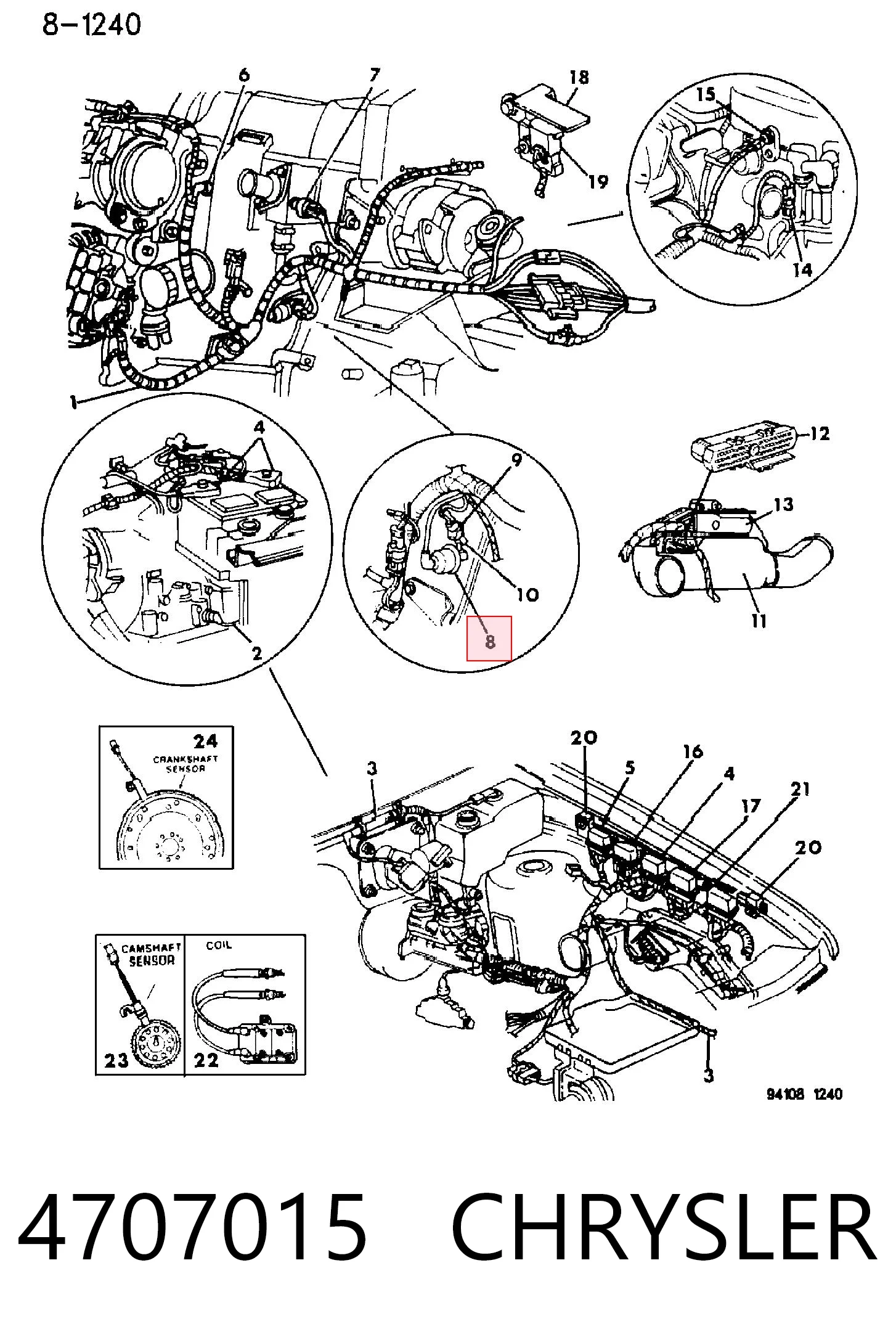  Sensor de pressão de óleo Chrysler Voyager I ES monovolume (1984 - 1995) I ES