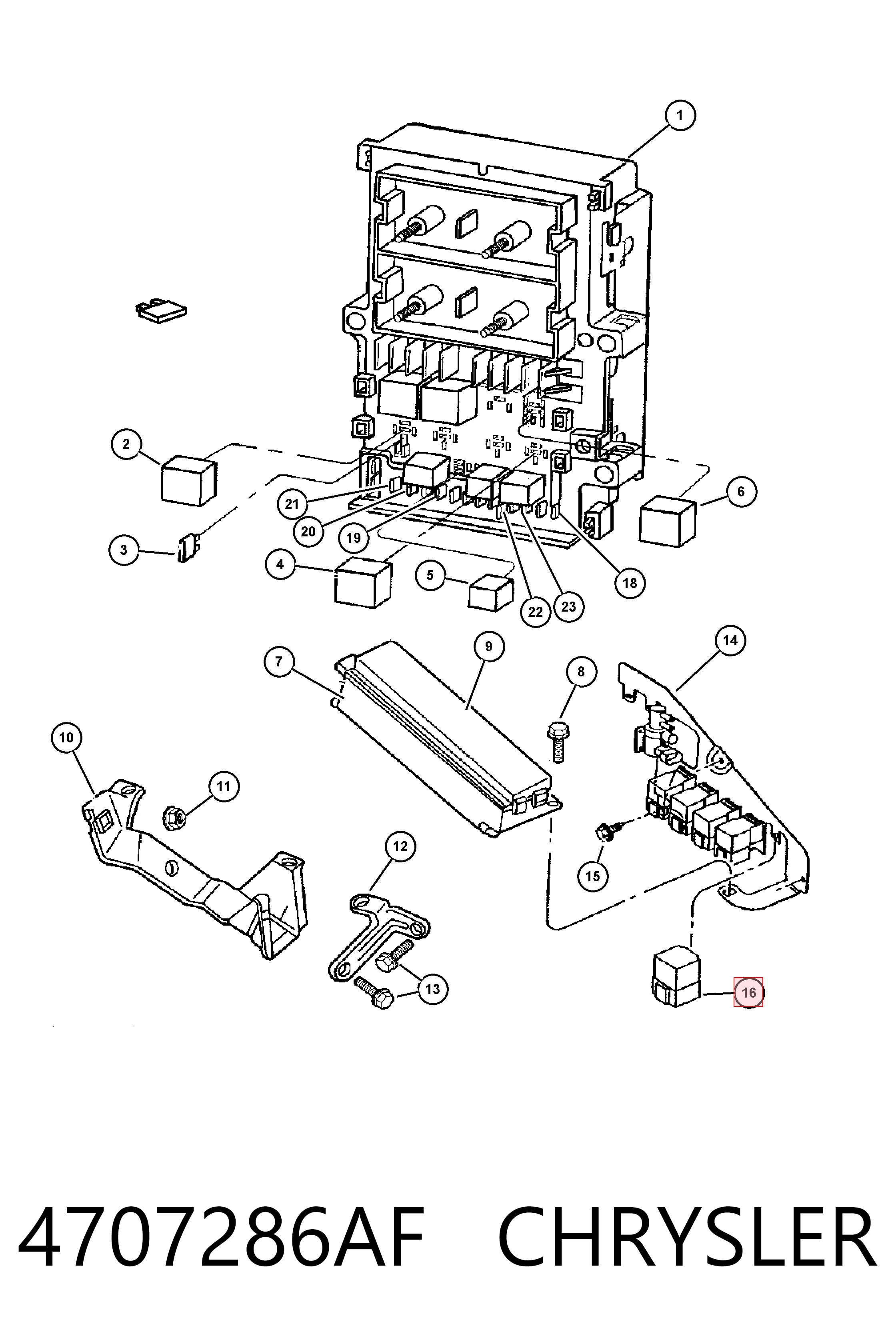 4707286AF Chrysler Relê de ventilador