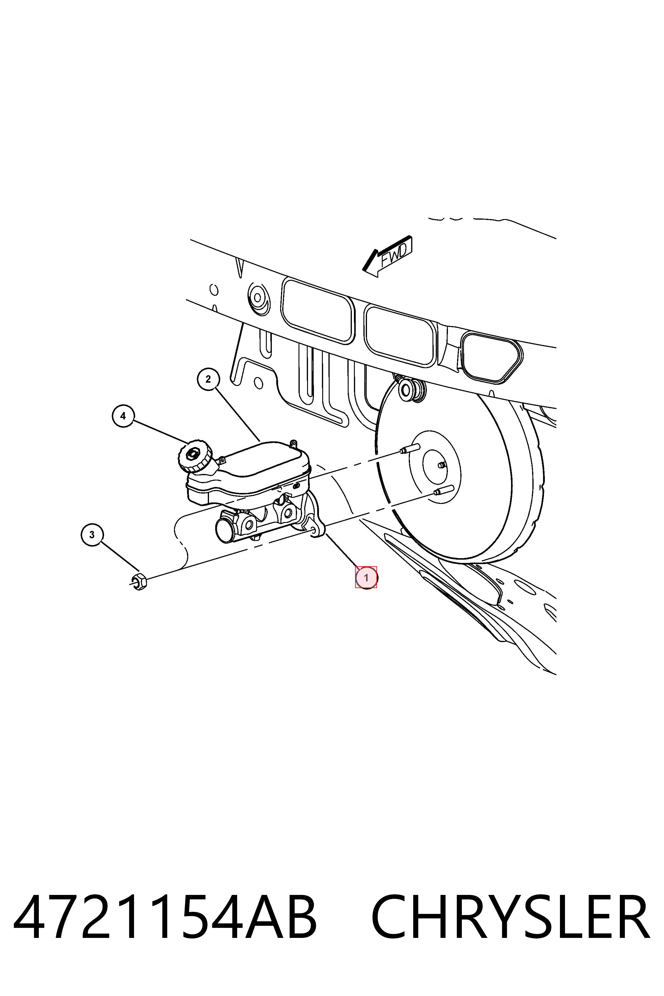Cilindro mestre do freio para Chrysler Voyager III RG, RS