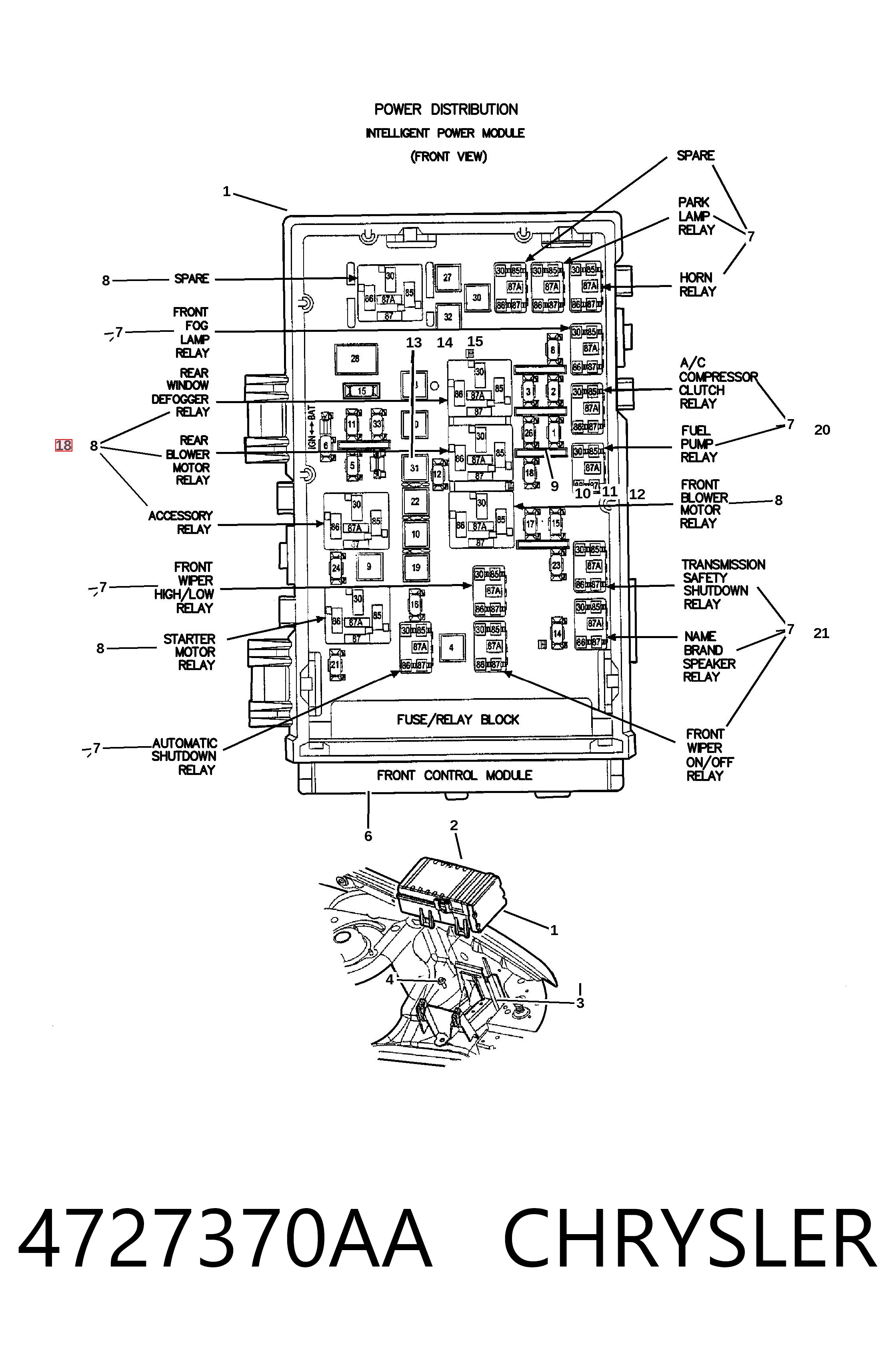 4727370AA Chrysler Relê da luz