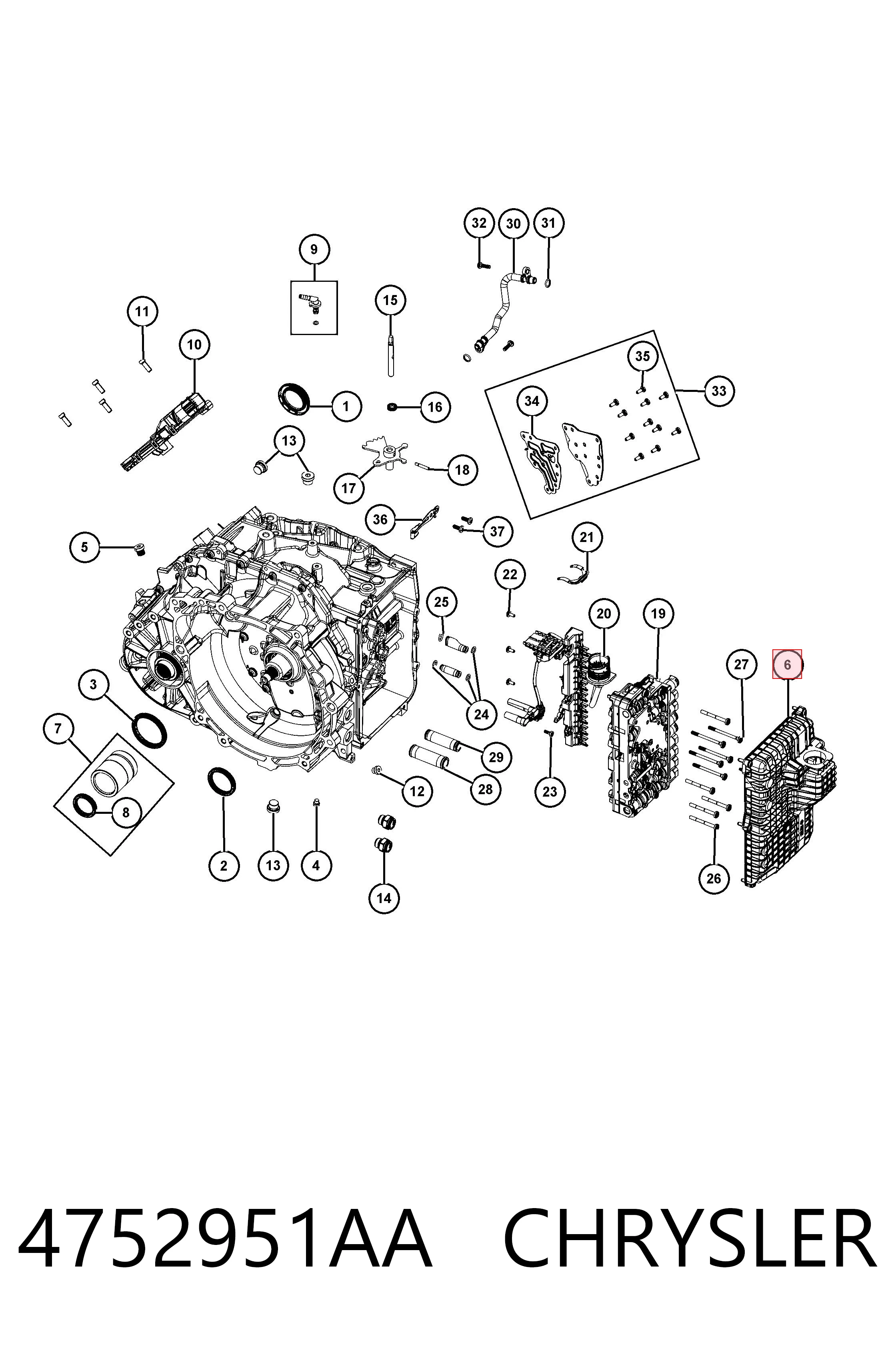 4752951AA Chrysler Cárter da Caixa Automática de Mudança