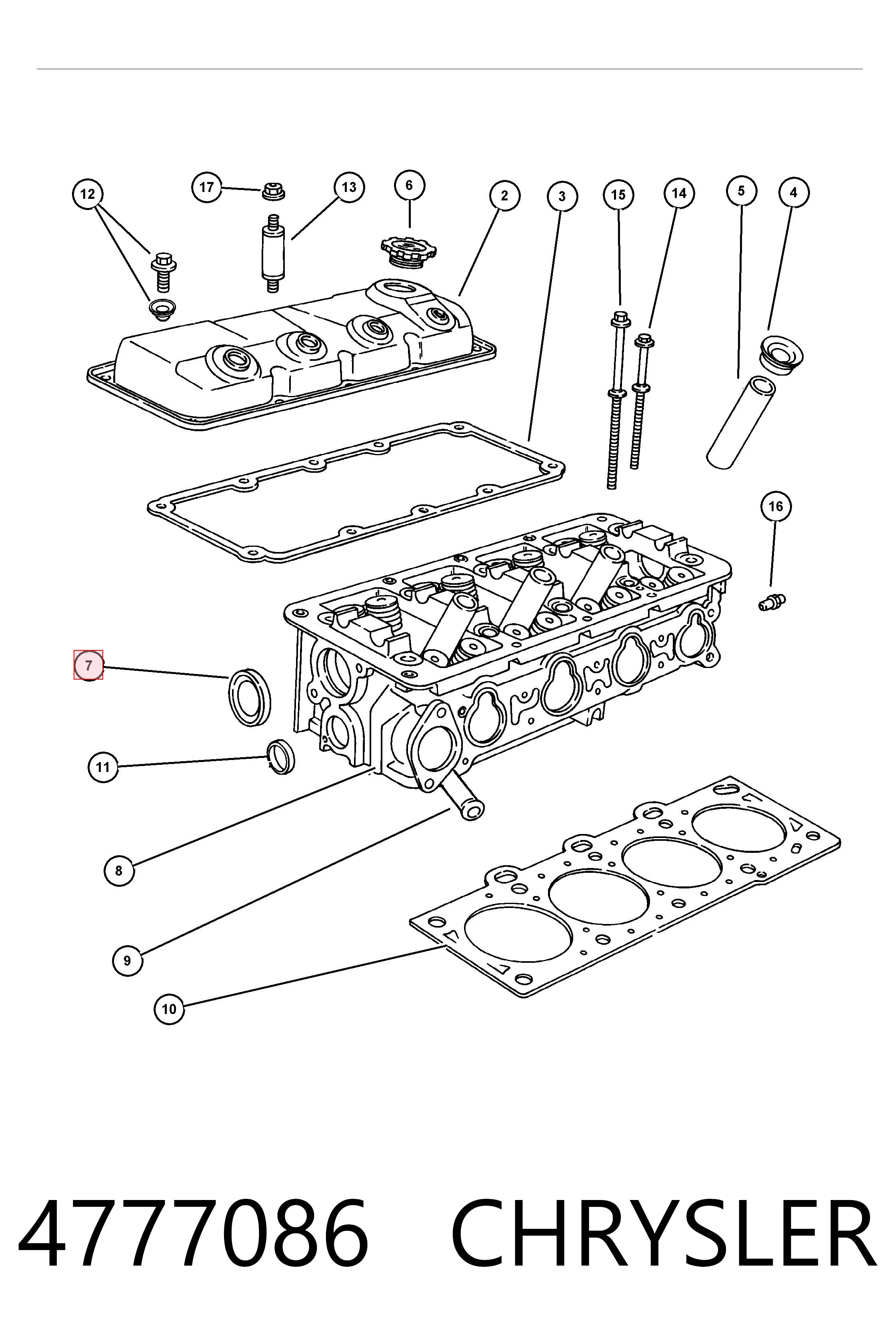 4777086 Chrysler Vedação da árvore distribuidora de motor