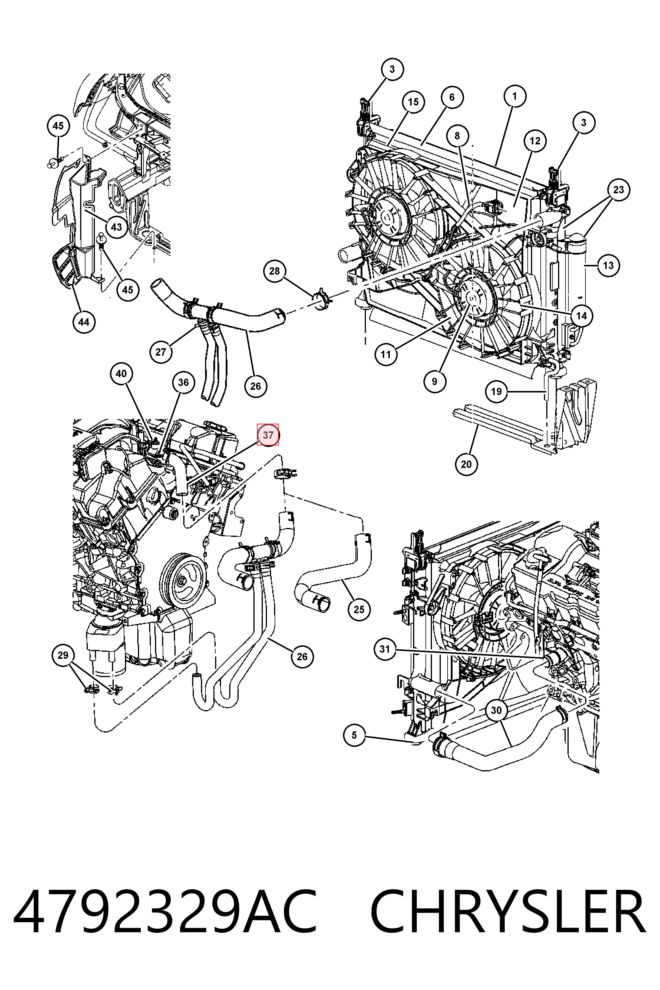 Compre K05017183AB Fiat/Alfa/Lancia Caixa do termostato