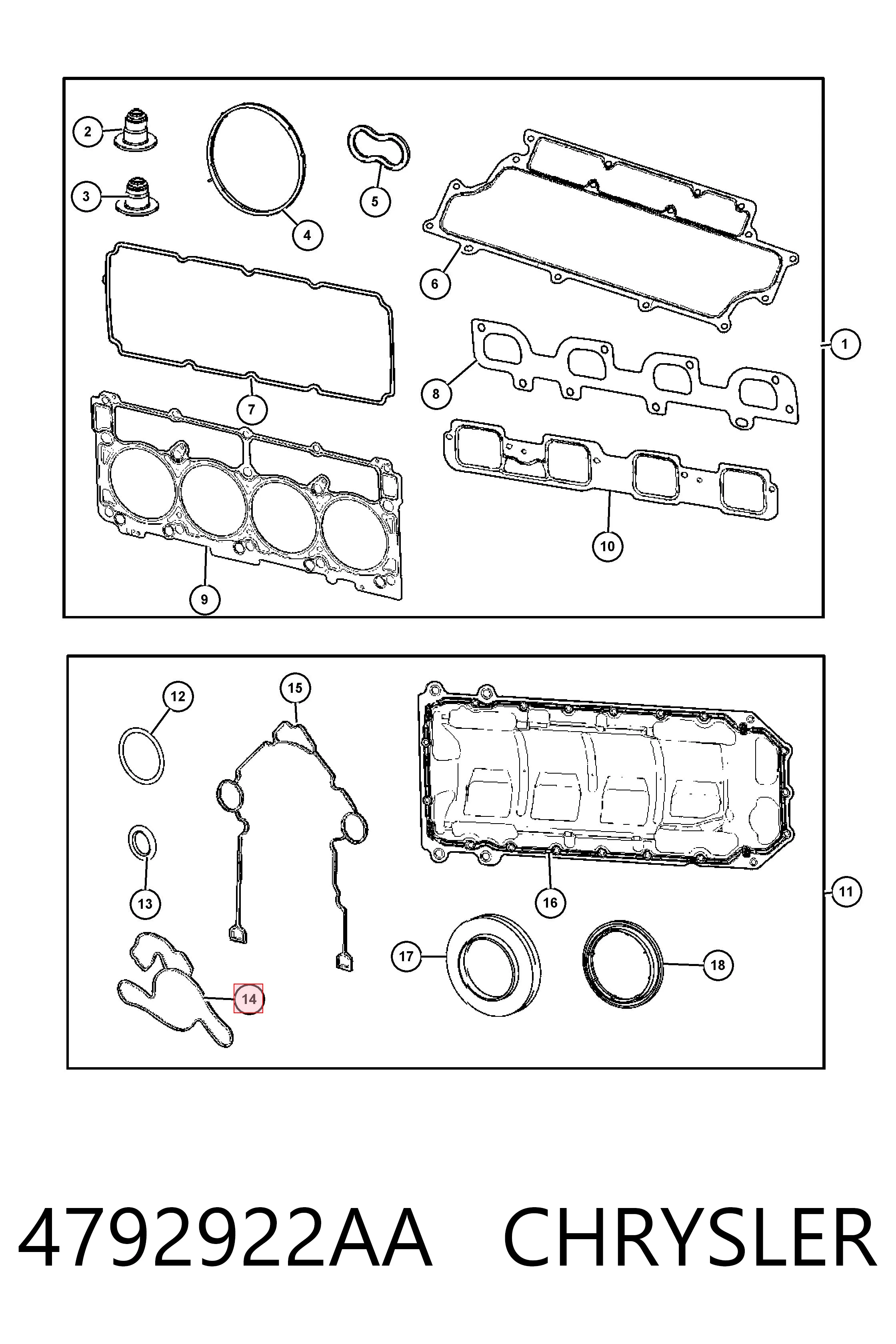 4792922AA Chrysler Vedante de bomba de água