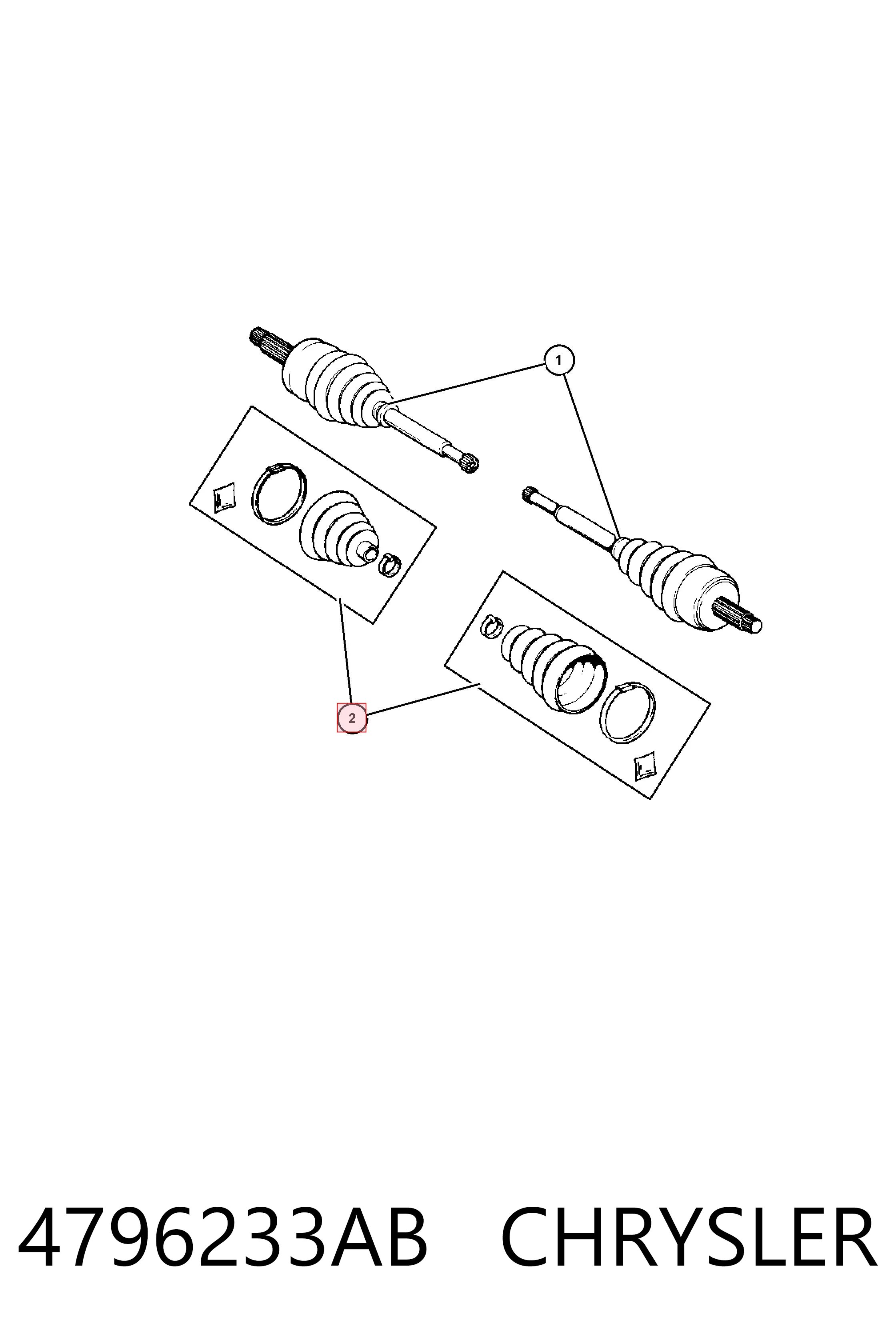 Compre K04796233AB Fiat/Alfa/Lancia Bota de proteção externa de junta homocinética do semieixo dianteiro