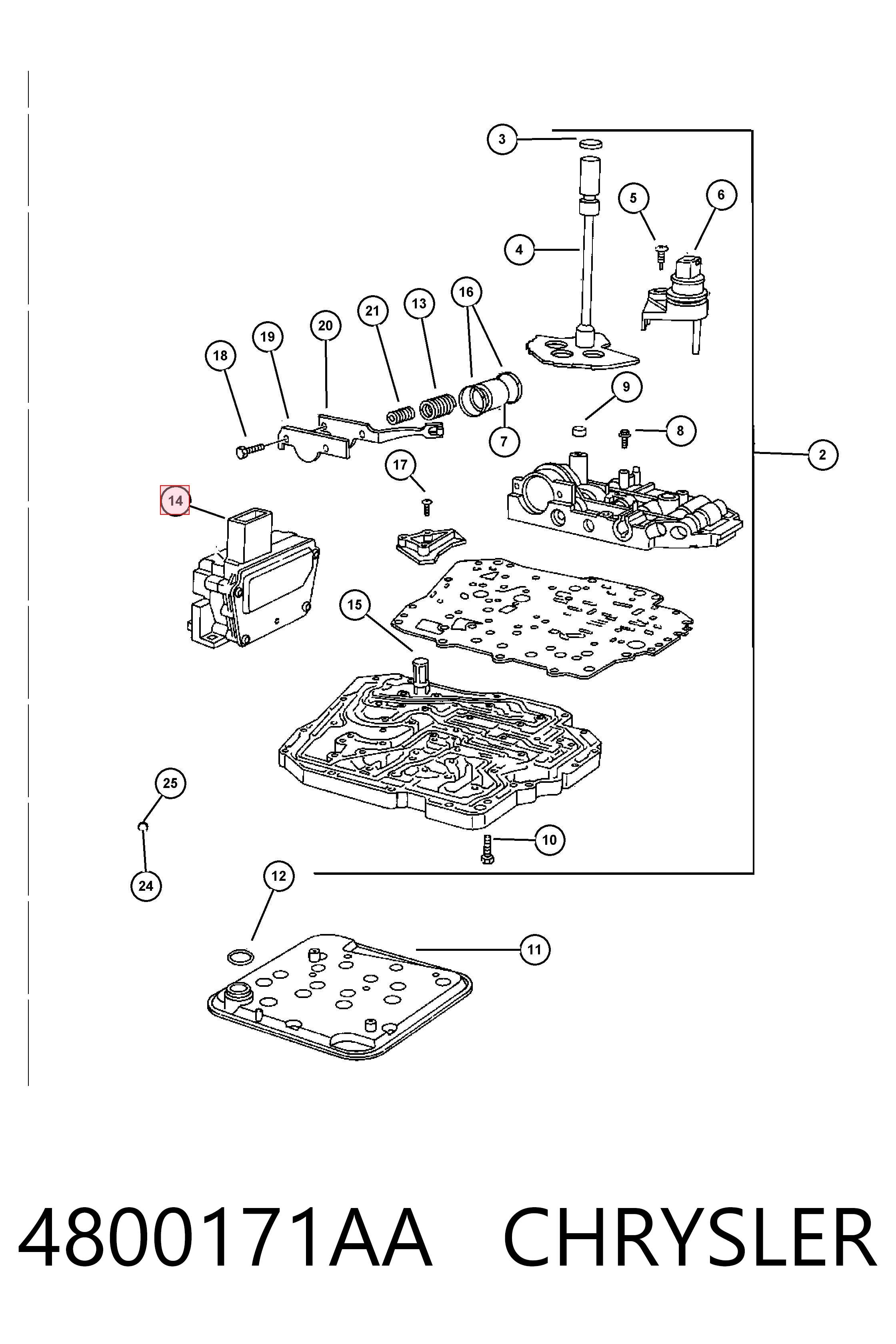 4800171AA Chrysler Solenoide da Caixa Automática de Mudança
