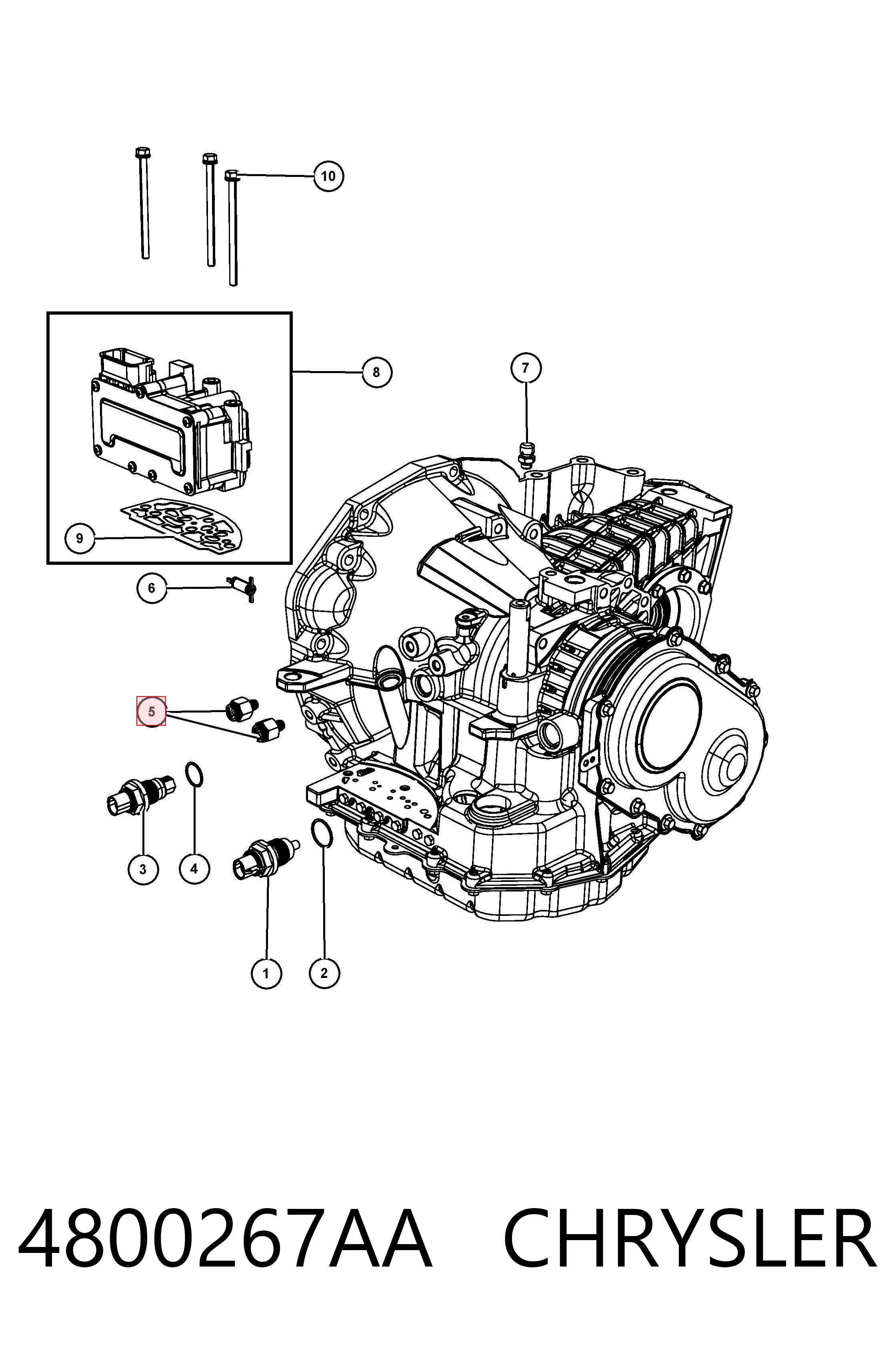 4800267AA Chrysler Radiador de aparelho de ar condicionado