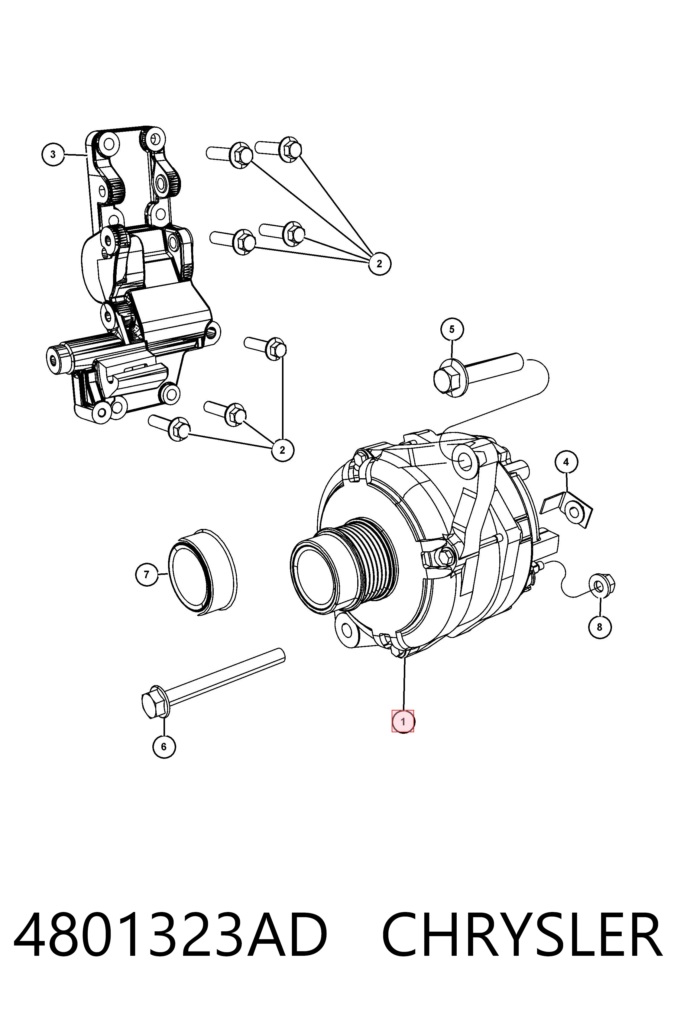4801323AD Chrysler Gerador