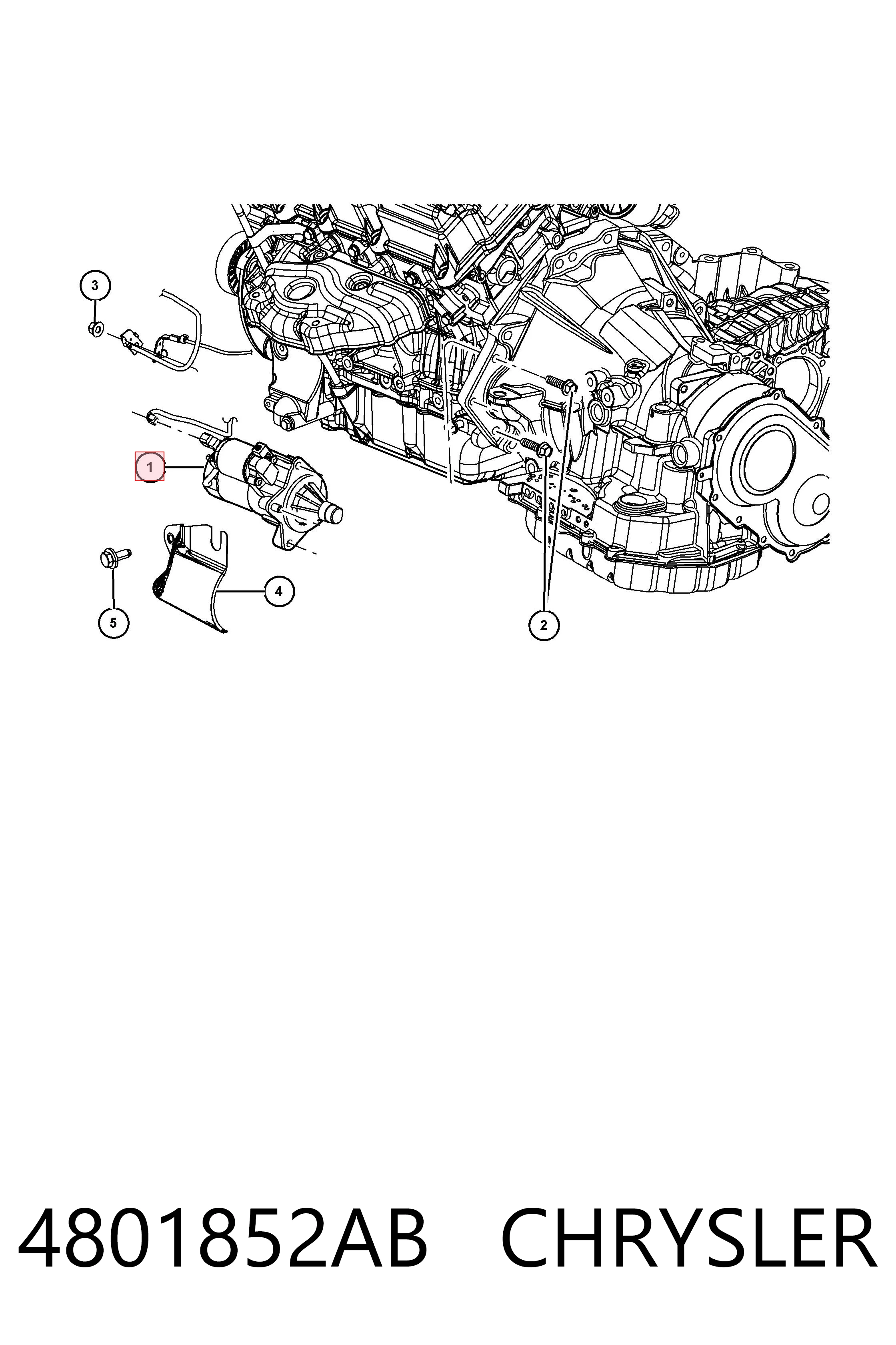 4801852AB Chrysler Motor de arranco