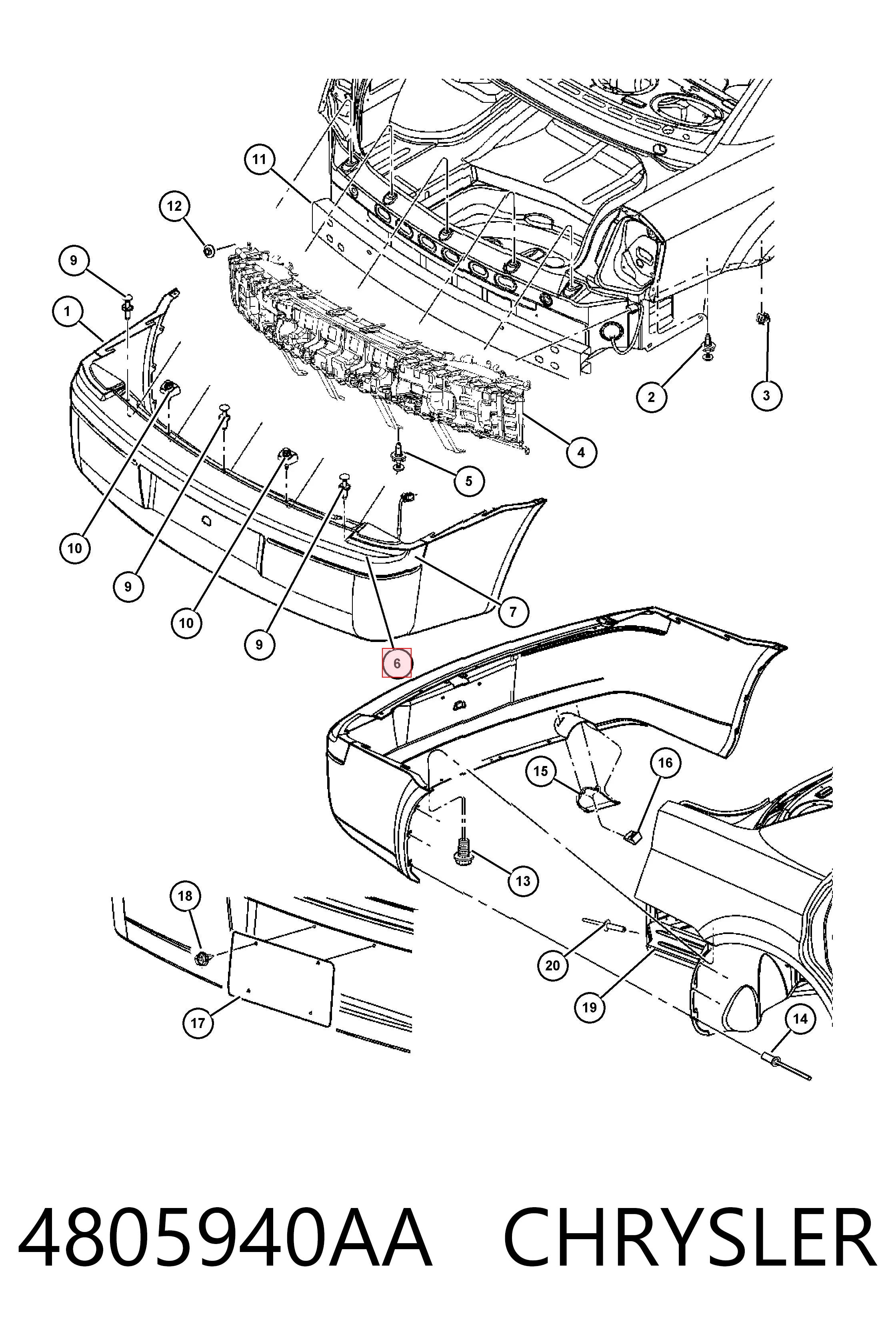 Moldura do pára-choque traseiro Fiat/Alfa/Lancia K04805940AA preço, a partir de 127,87 USD