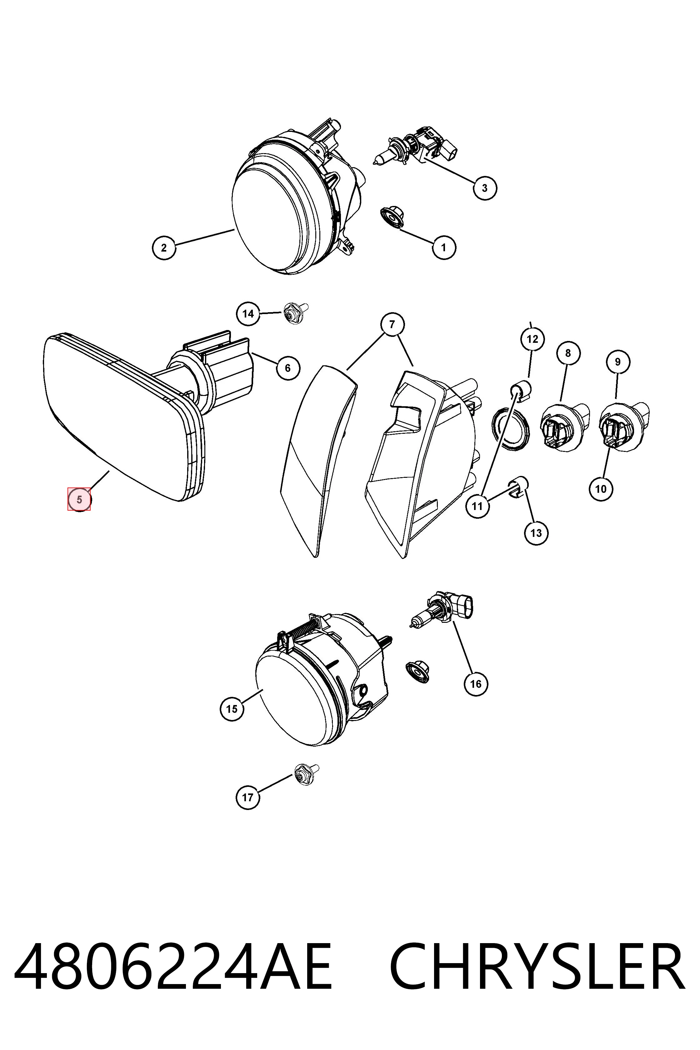 4806224AE Chrysler Luz intermitente no pára-lama