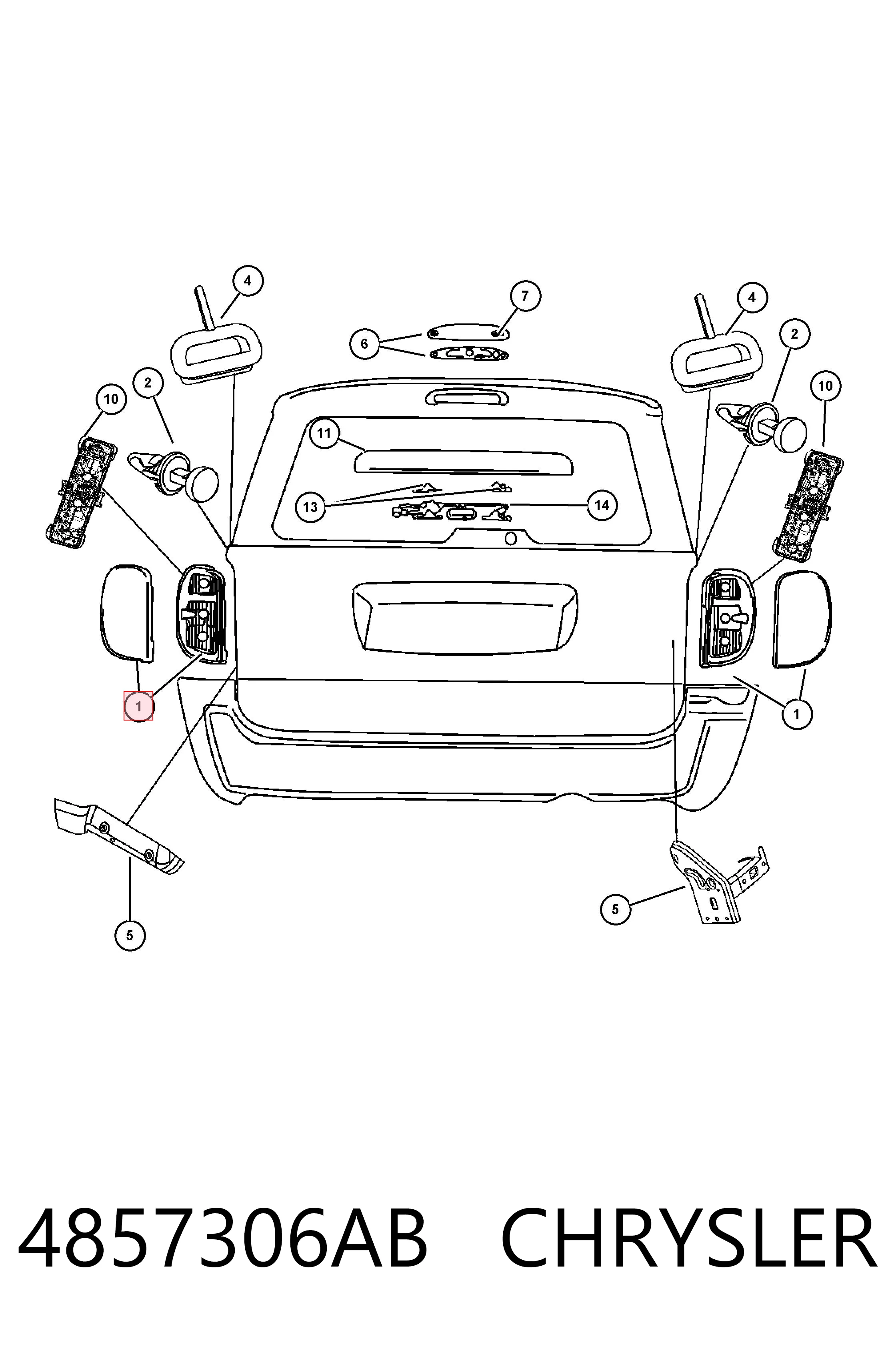 Lanterna traseira direita Chrysler Voyager GRAND 
