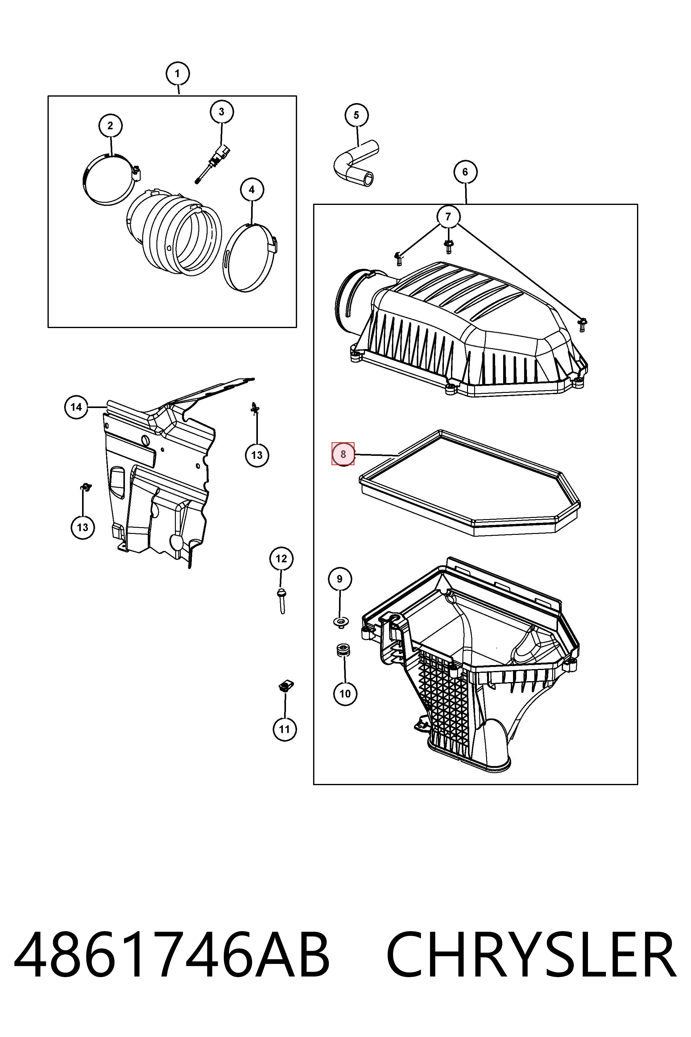 4861746AB Chrysler Filtro de ar