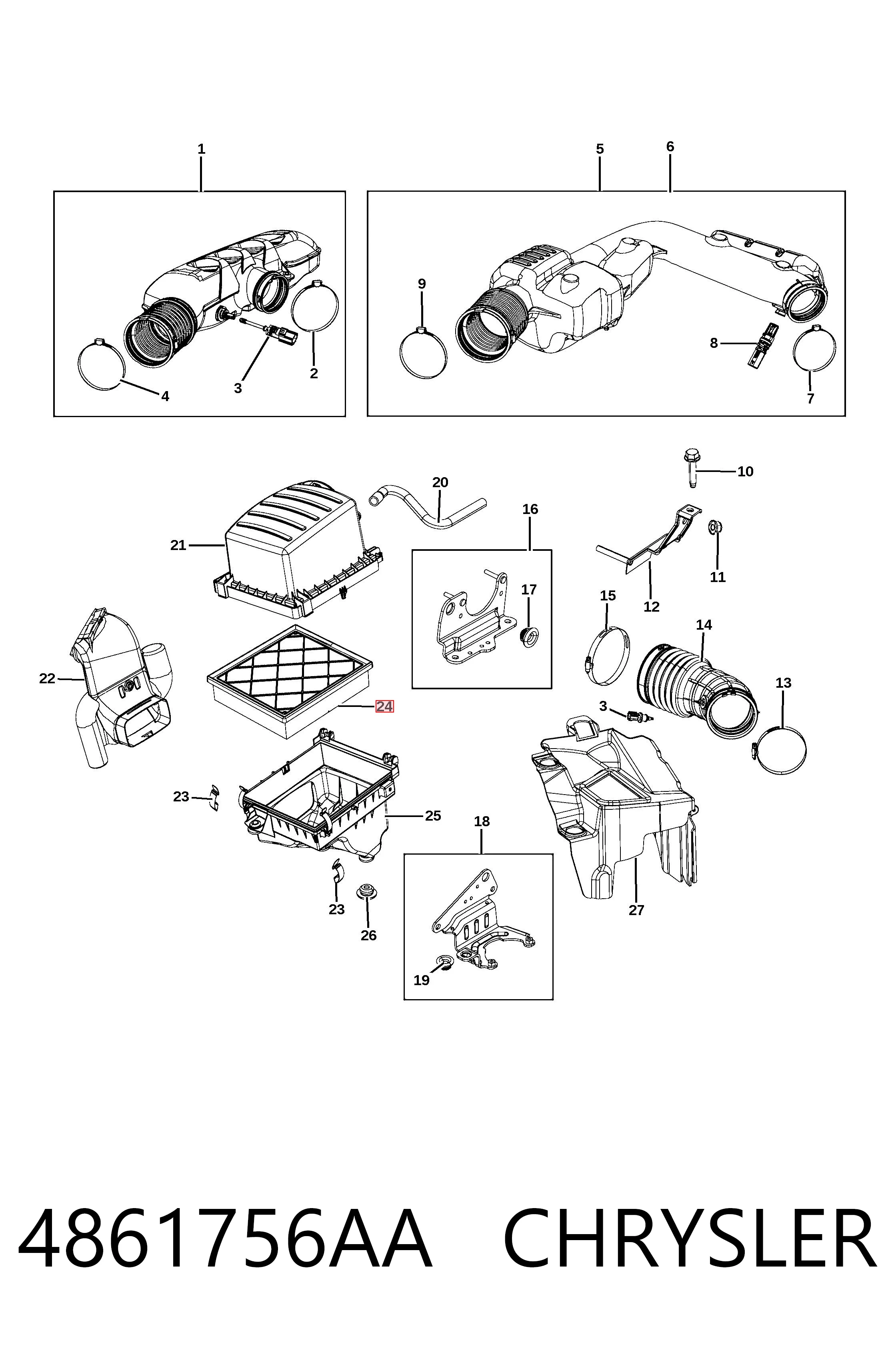 4861756AA Chrysler Filtro de ar