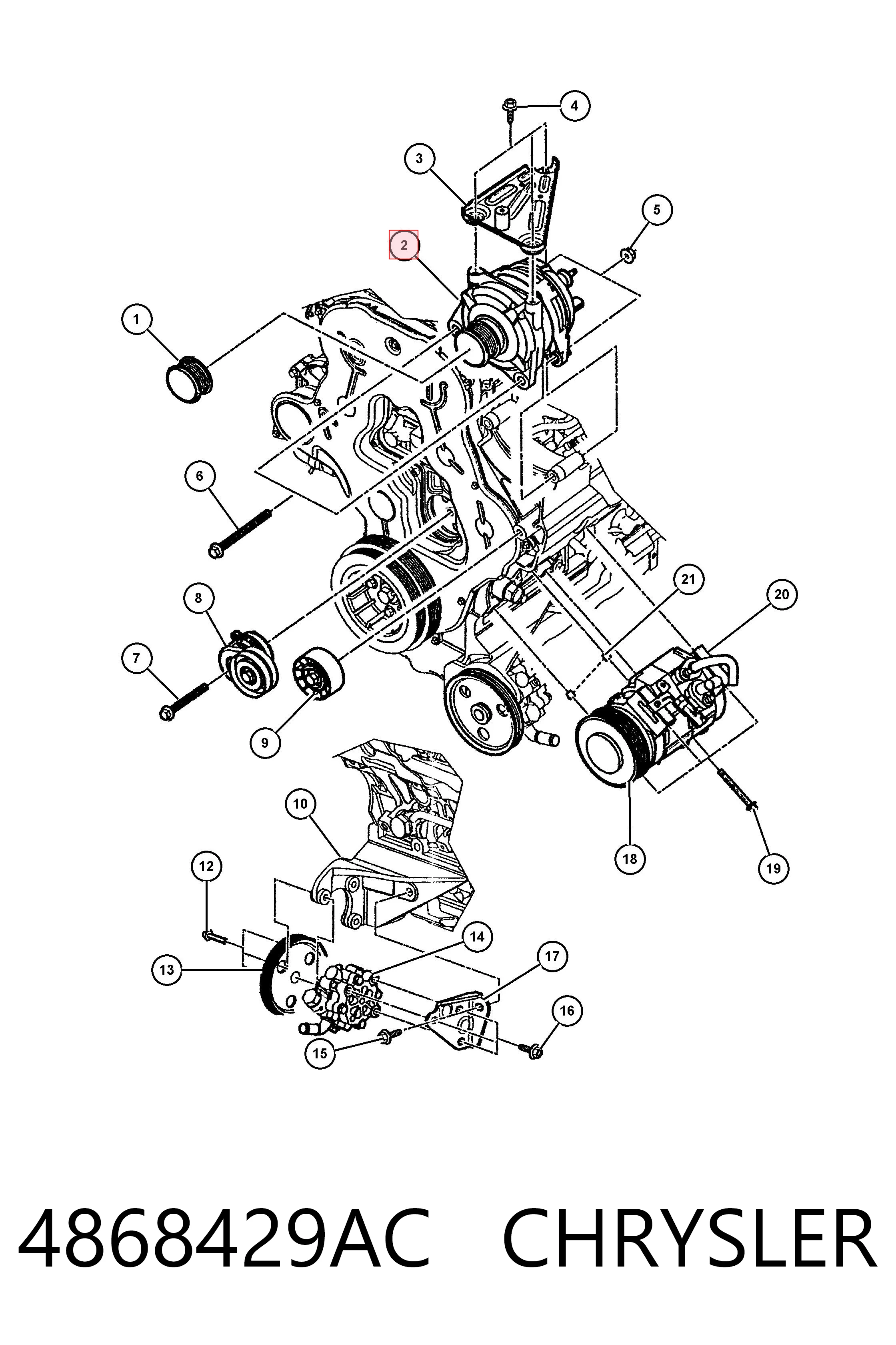 4868429AC Chrysler Gerador
