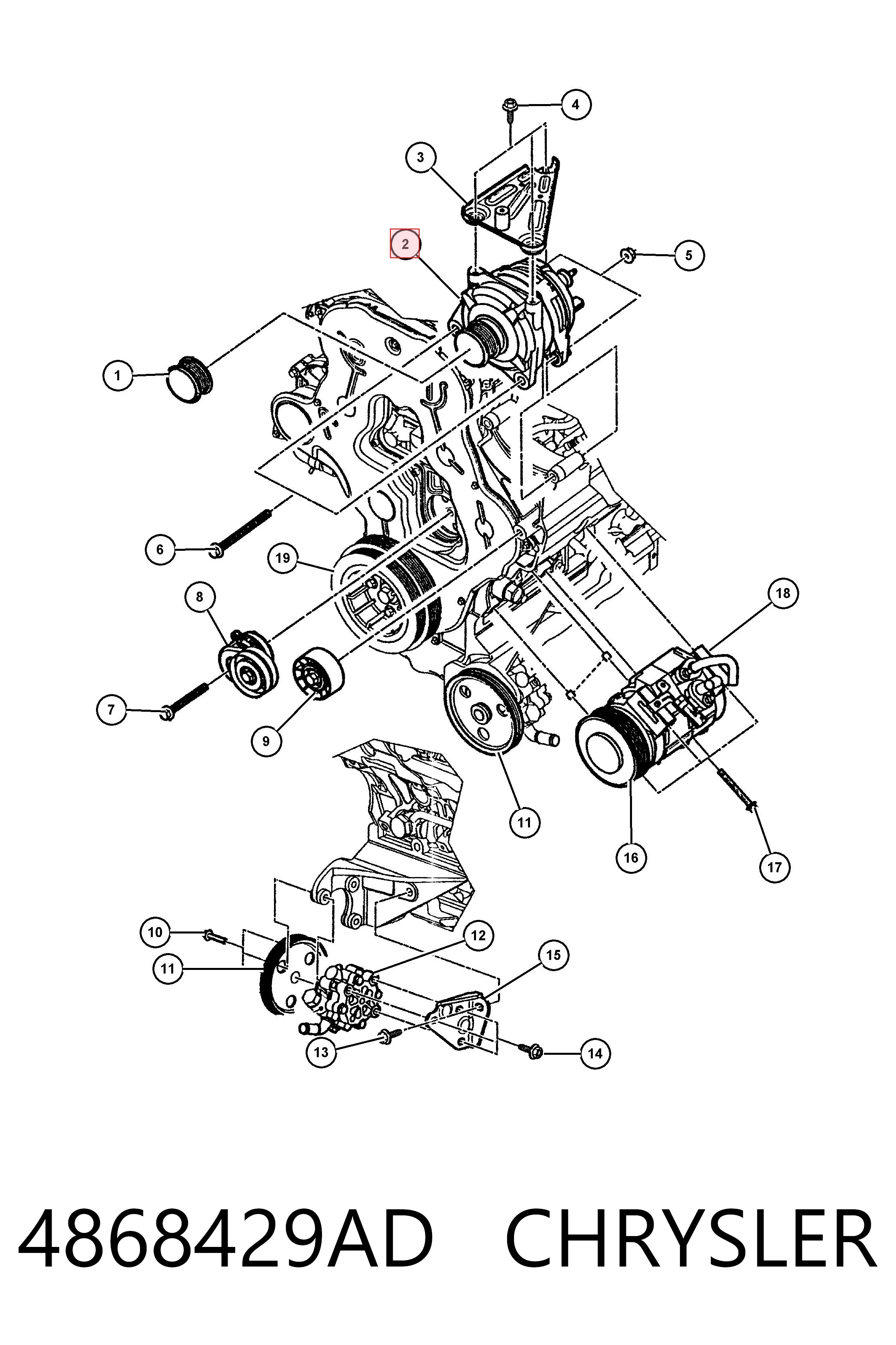 4868429AD Chrysler Gerador