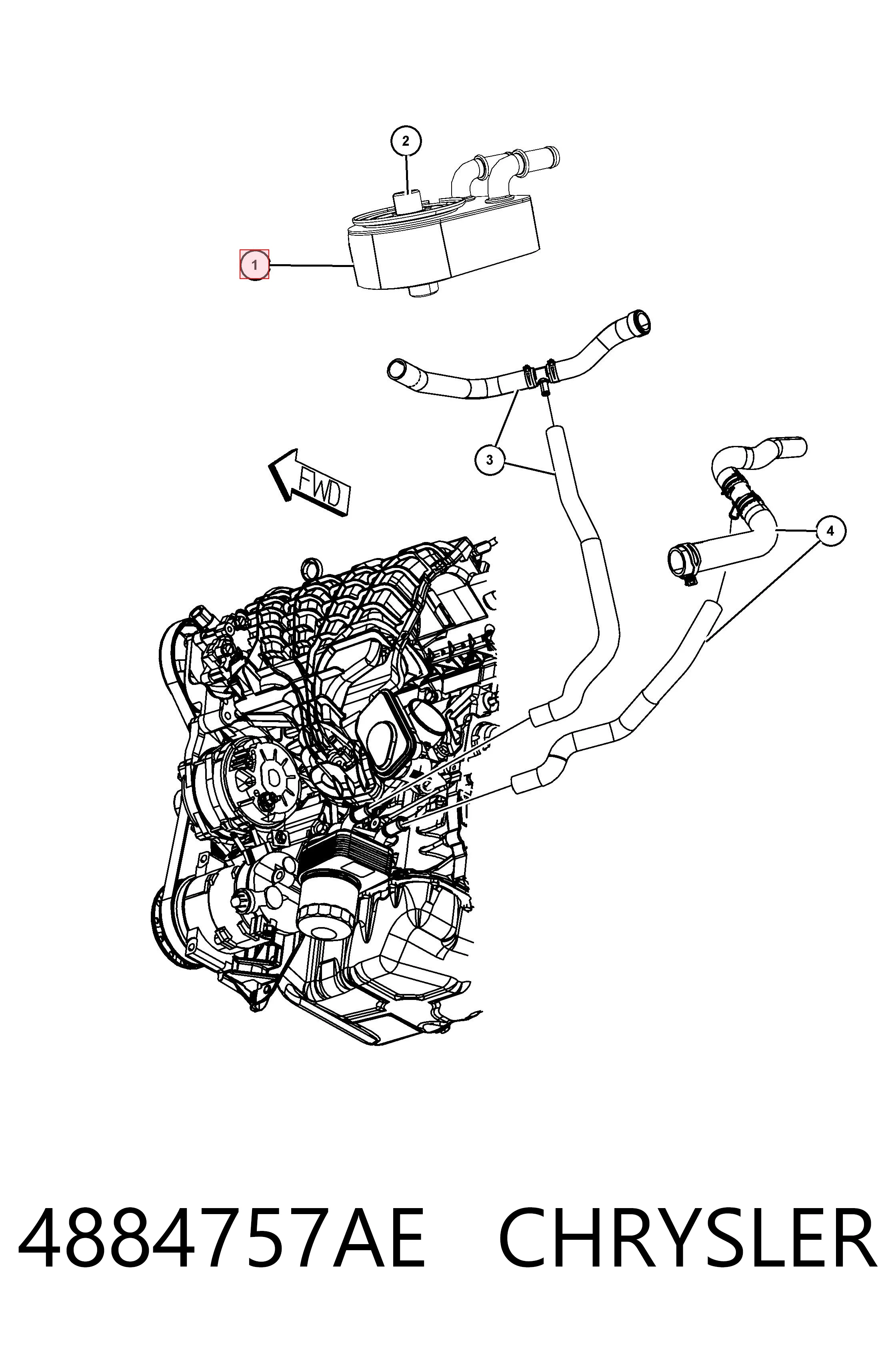 4884757AE Chrysler Radiador de óleo