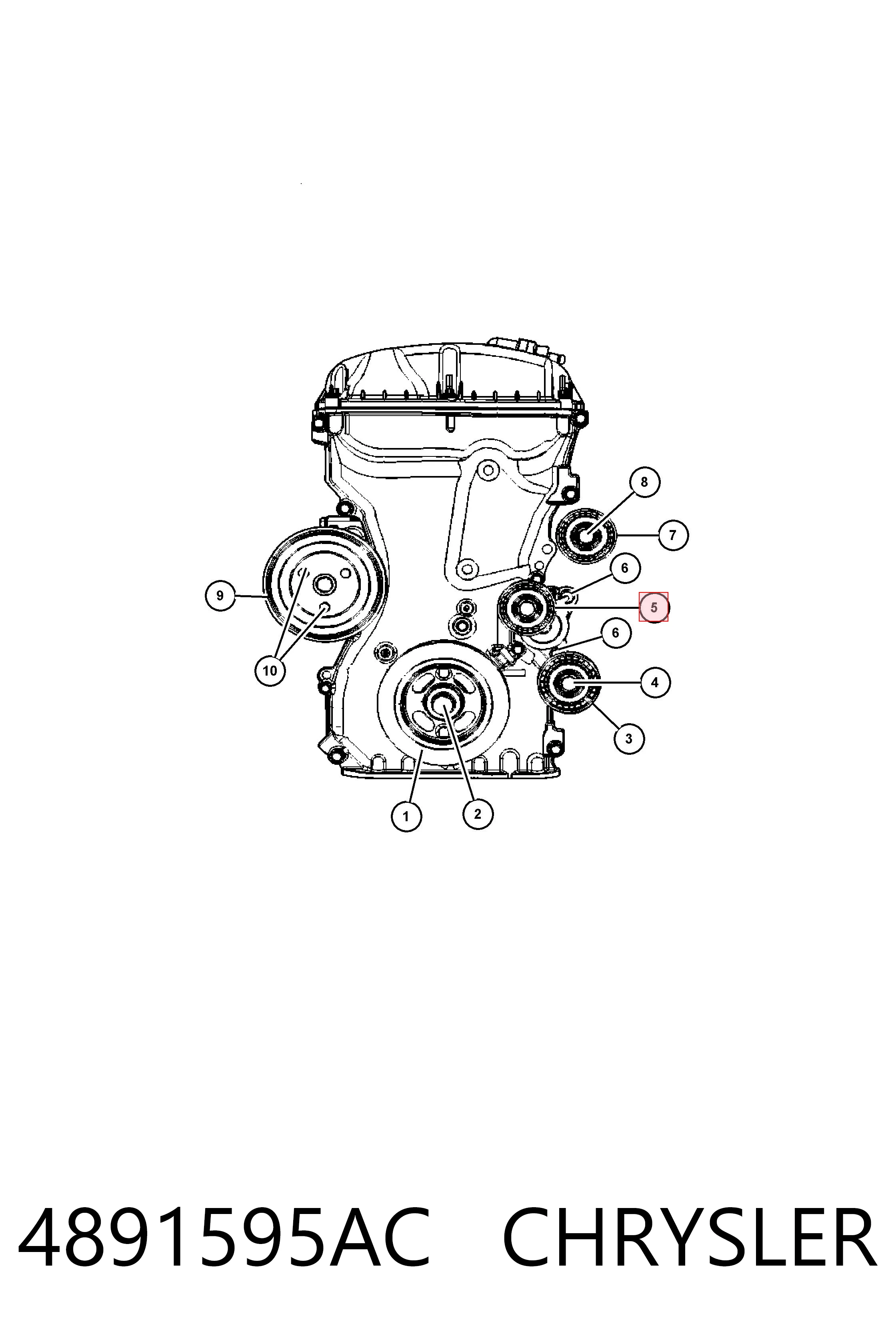 4891595AC Chrysler Reguladora de tensão da correia de transmissão