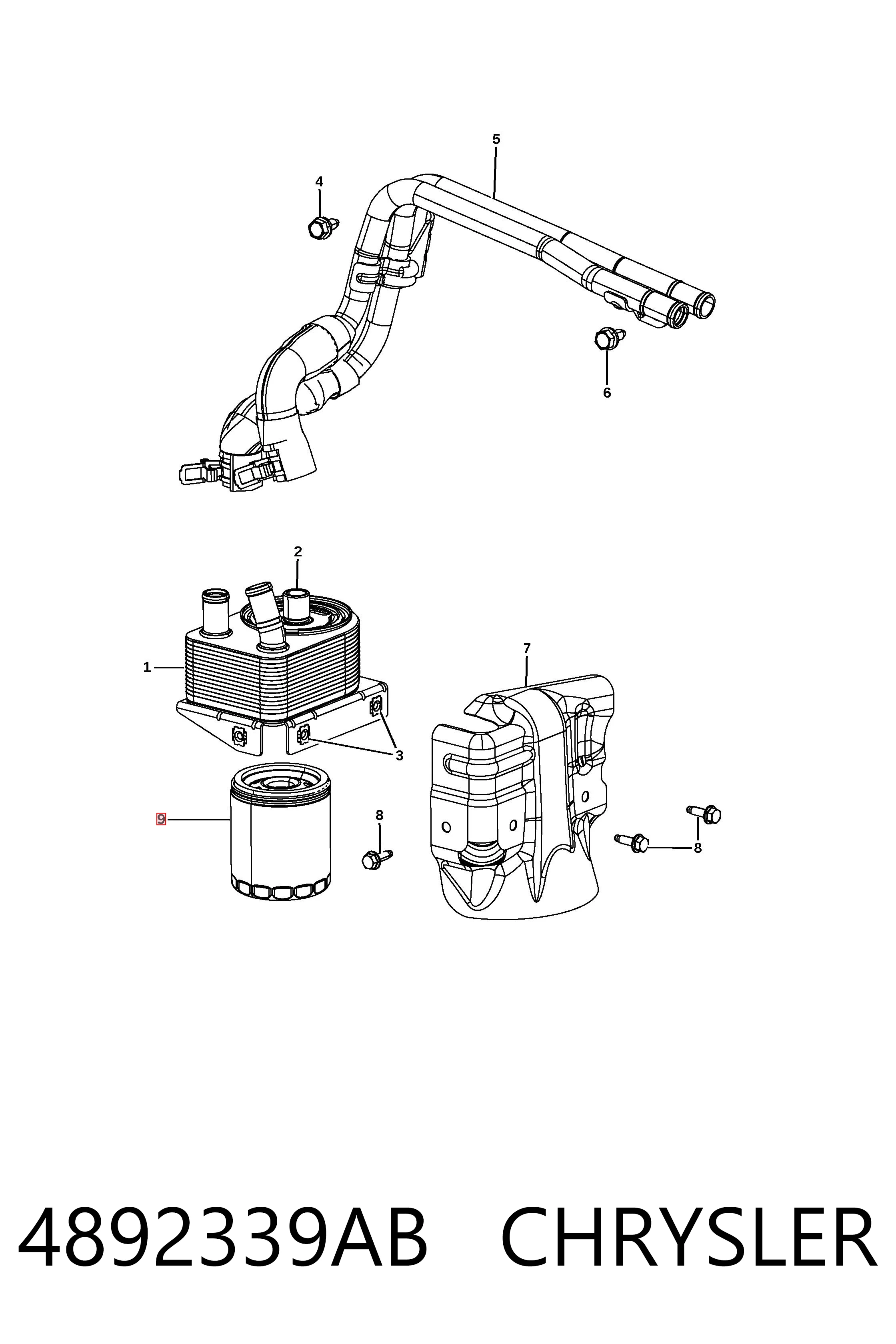4892339AB Chrysler Filtro de óleo