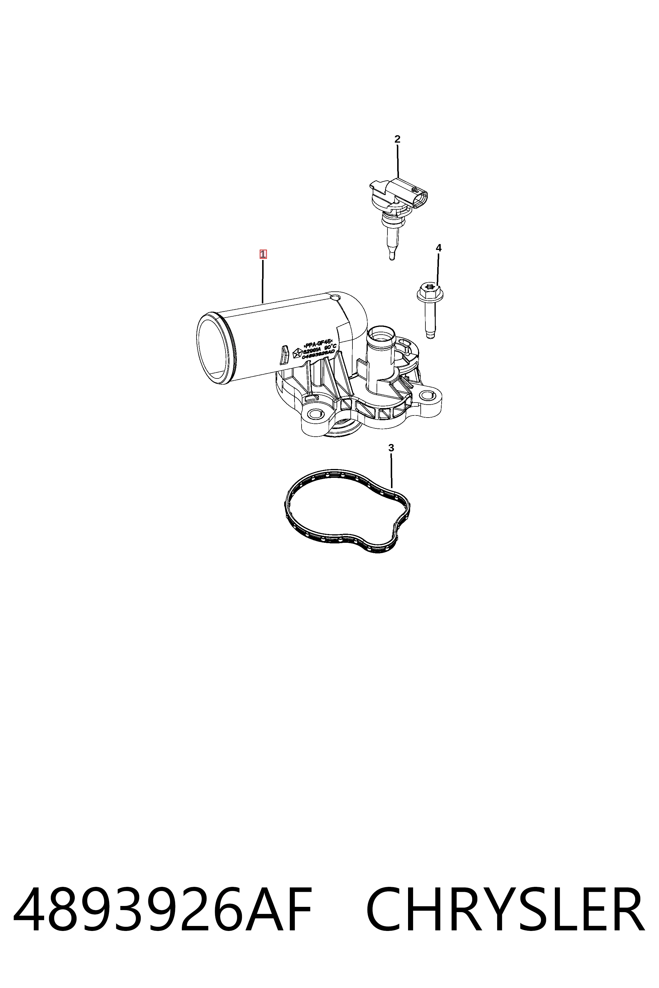 Caixa do termostato K04893926AF Fiat/Alfa/Lancia