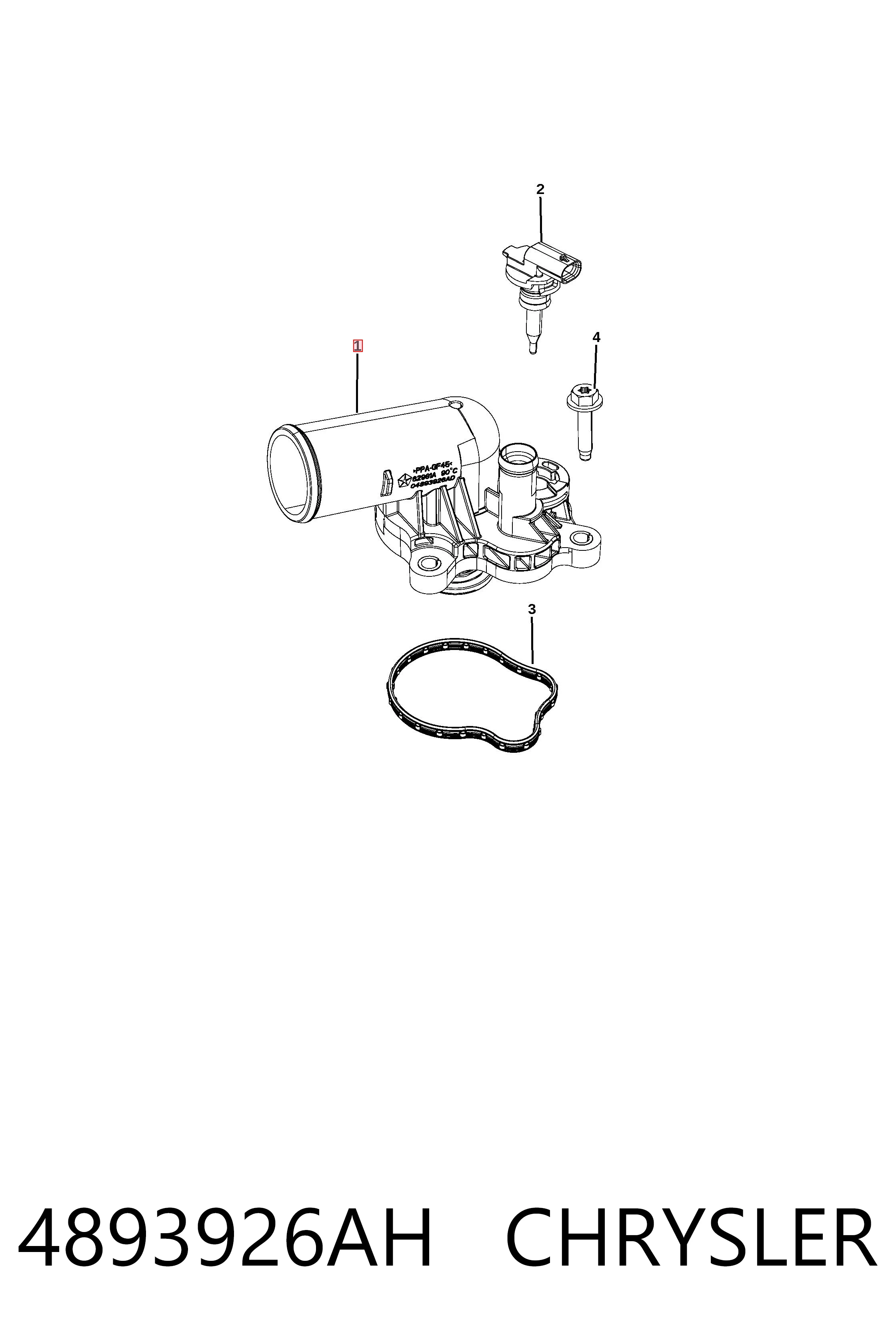K04893926AF Fiat/Alfa/Lancia Caixa do termostato