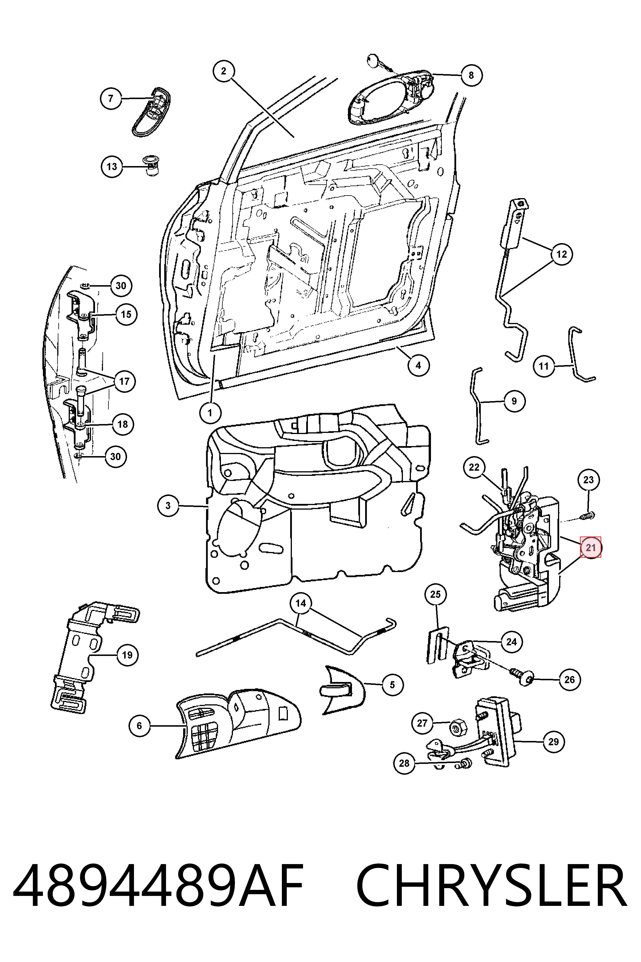Compre Fecho da porta dianteira esquerda Chrysler Voyager 3