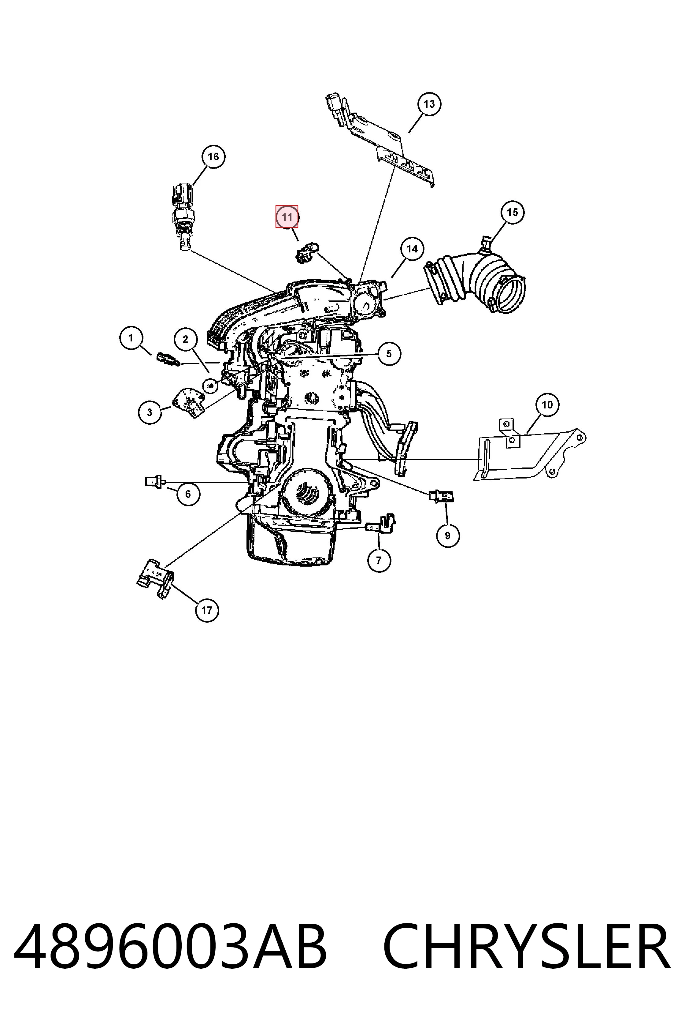 4896003AB Chrysler Sensor de pressão no coletor de admissão, MAP