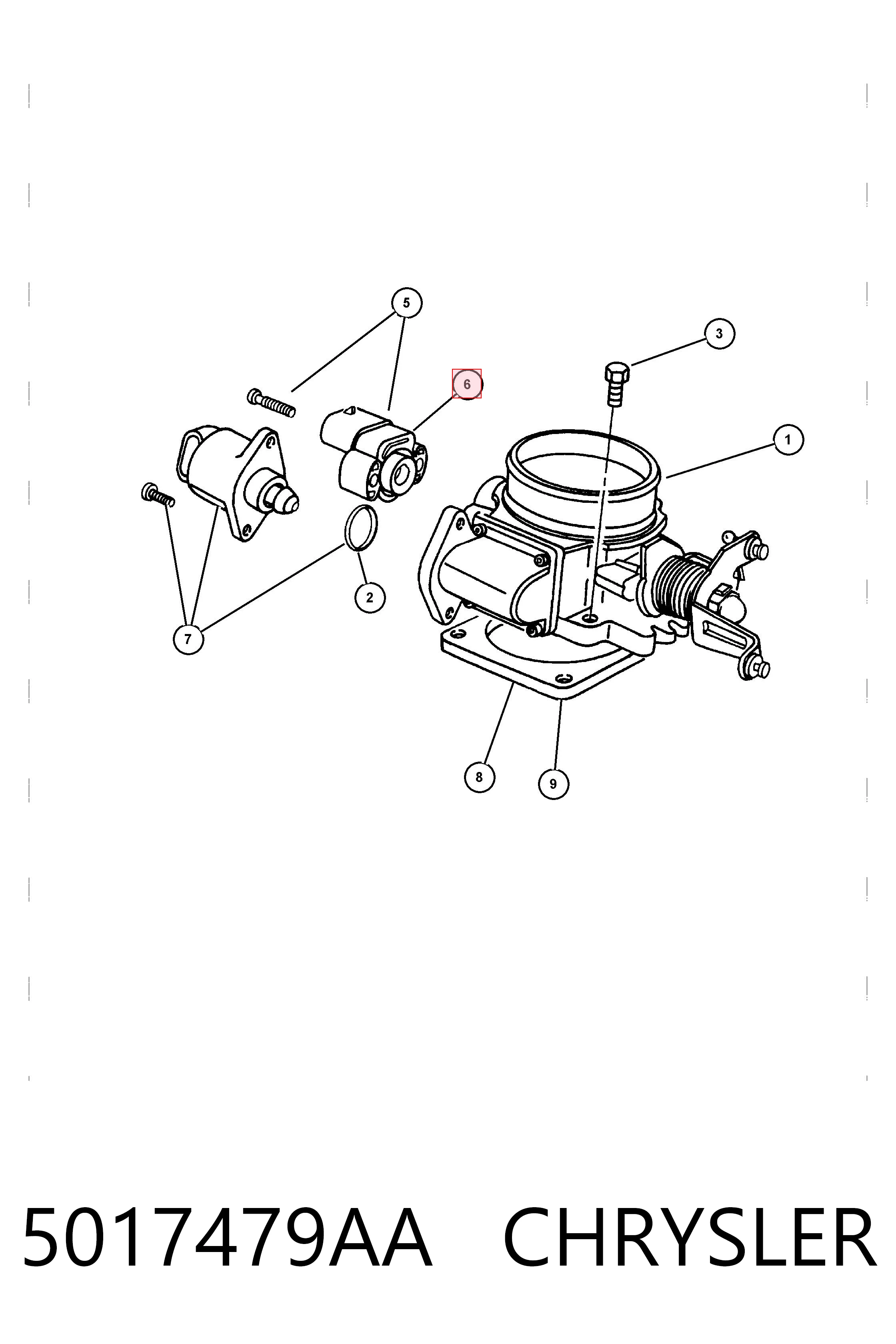 5017479AA Chrysler Sensor de posição da válvula de borboleta (potenciômetro)