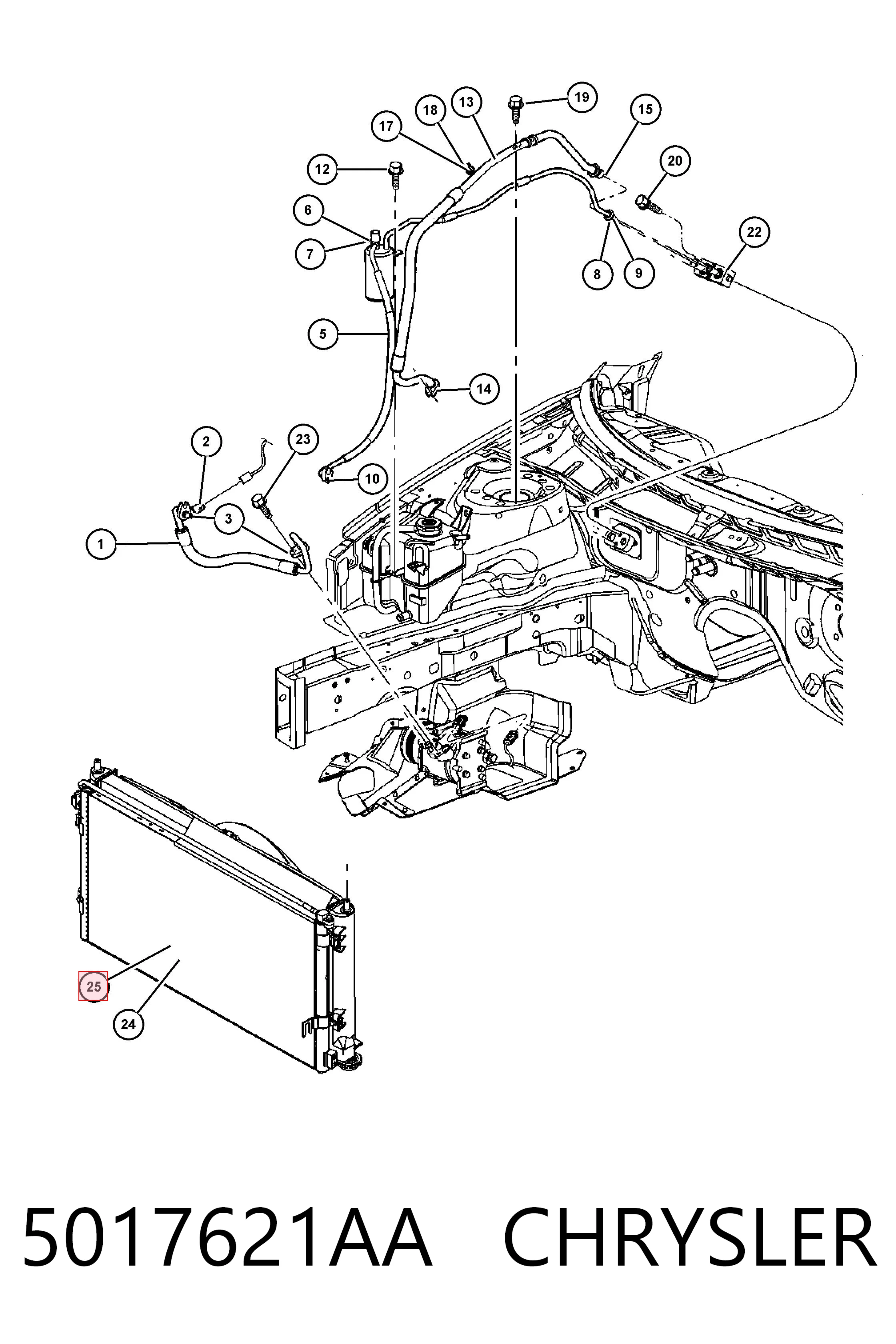 Compre K04800267AA Fiat/Alfa/Lancia Radiador de aparelho de ar condicionado
