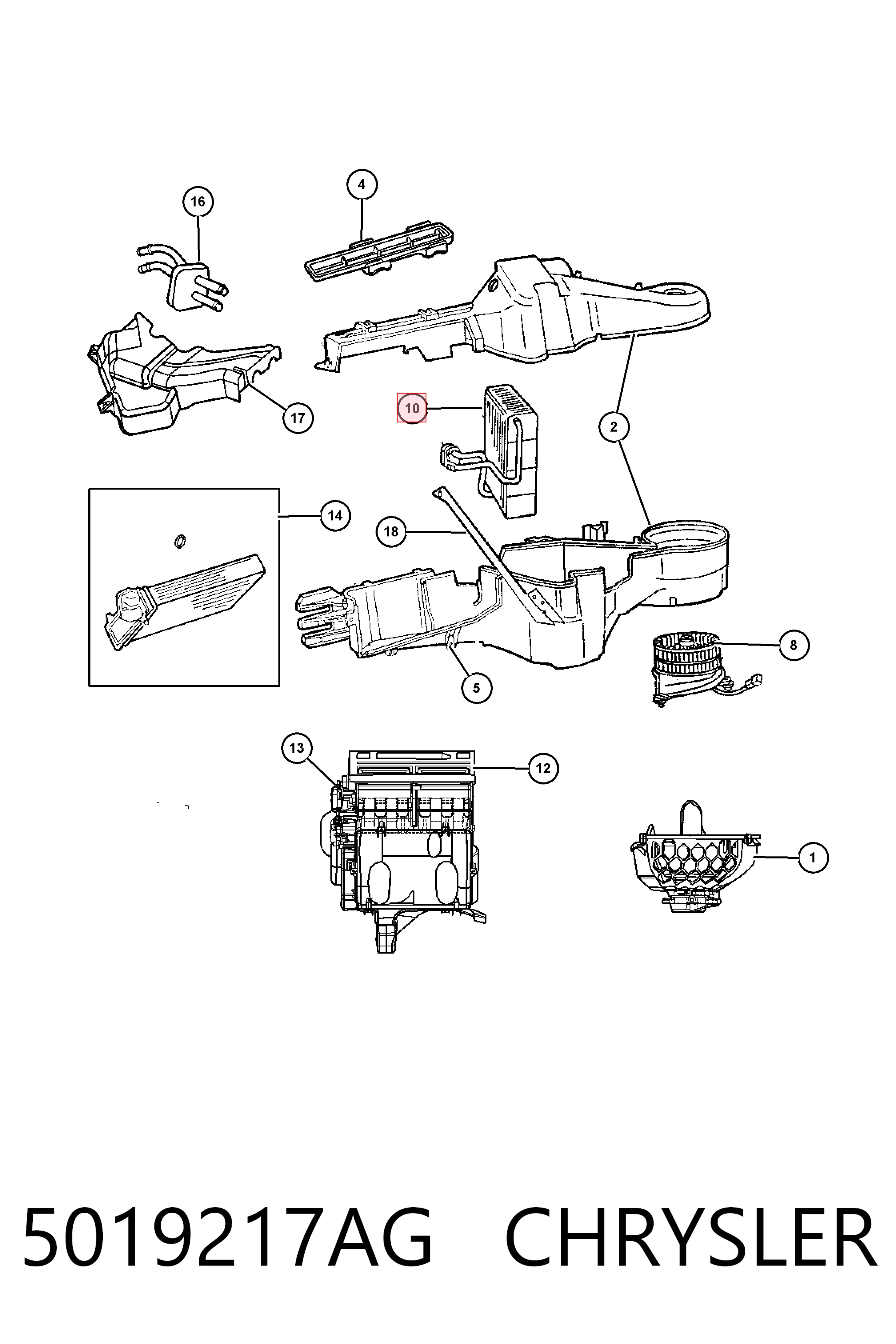 Vaporizador de aparelho de ar condicionado Chrysler Voyager III RG, RS