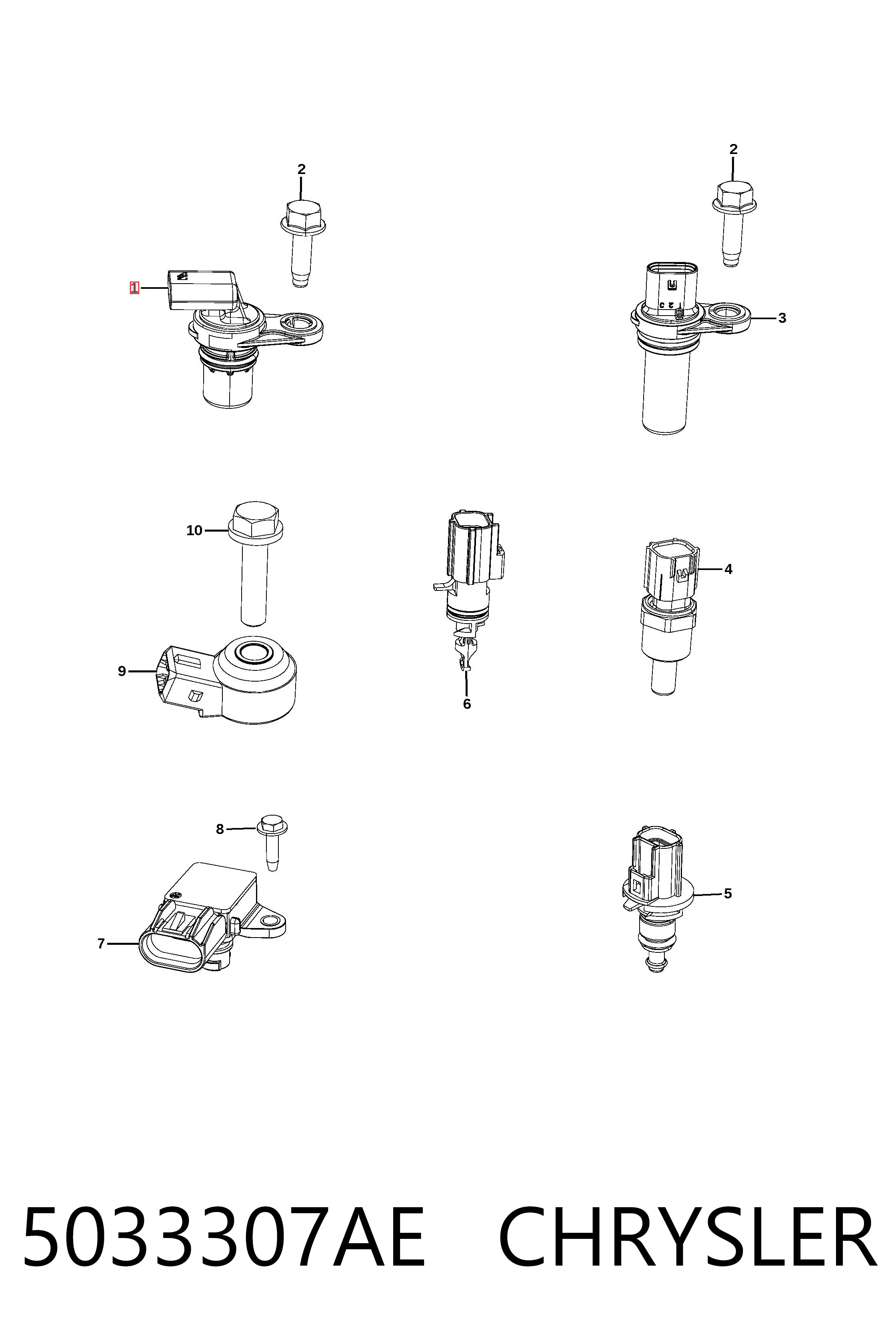 5033307AE Chrysler Sensor de posição (de revoluções) de cambota