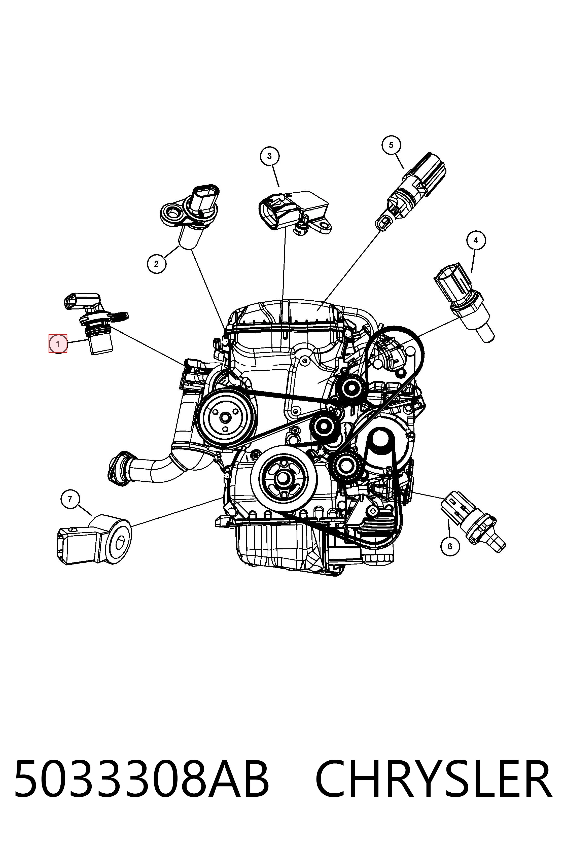 5033308AB Chrysler Sensor de posição da árvore distribuidora