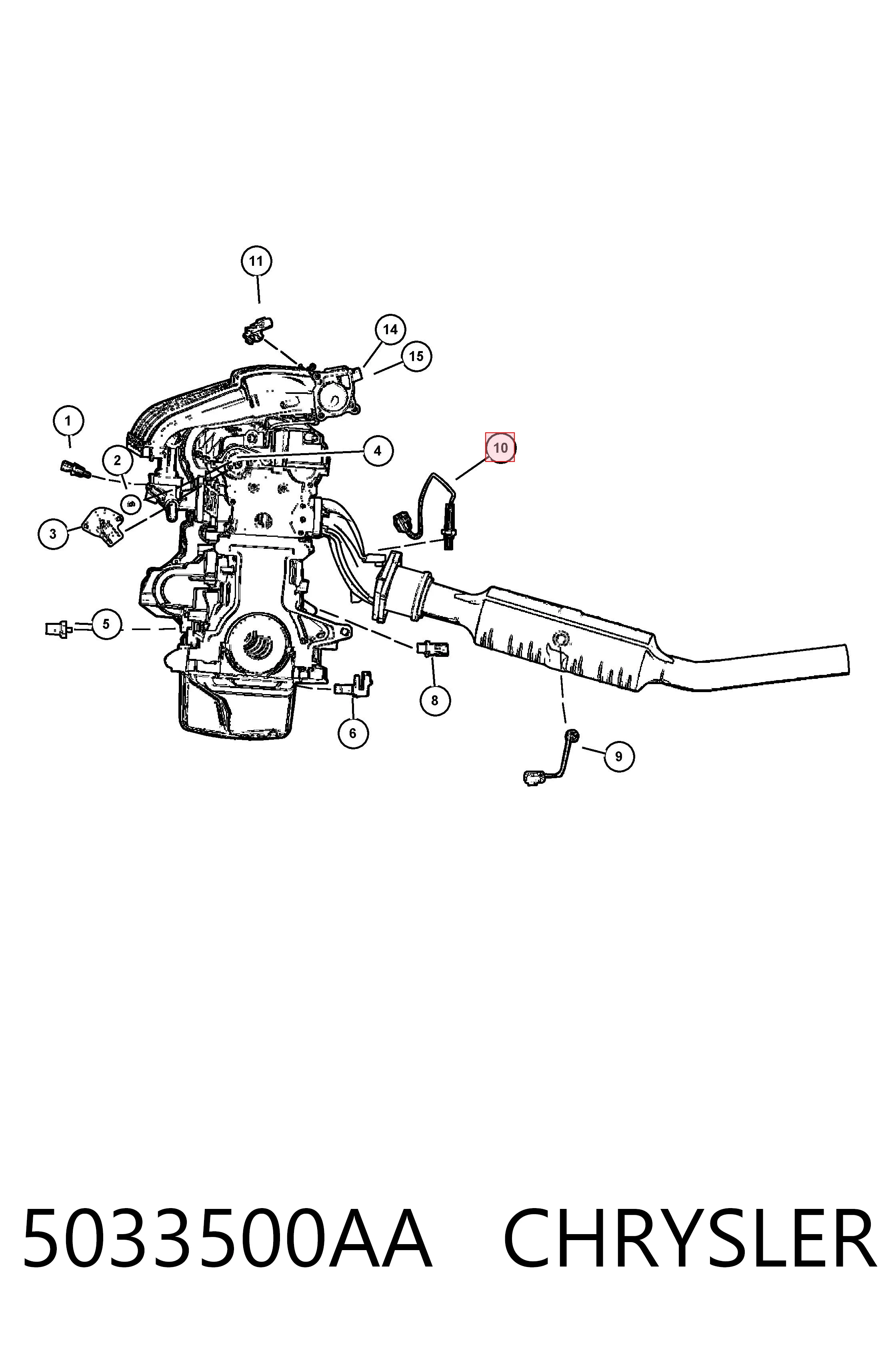 5033500AA Chrysler Sonda lambda, sensor de oxigênio até o catalisador
