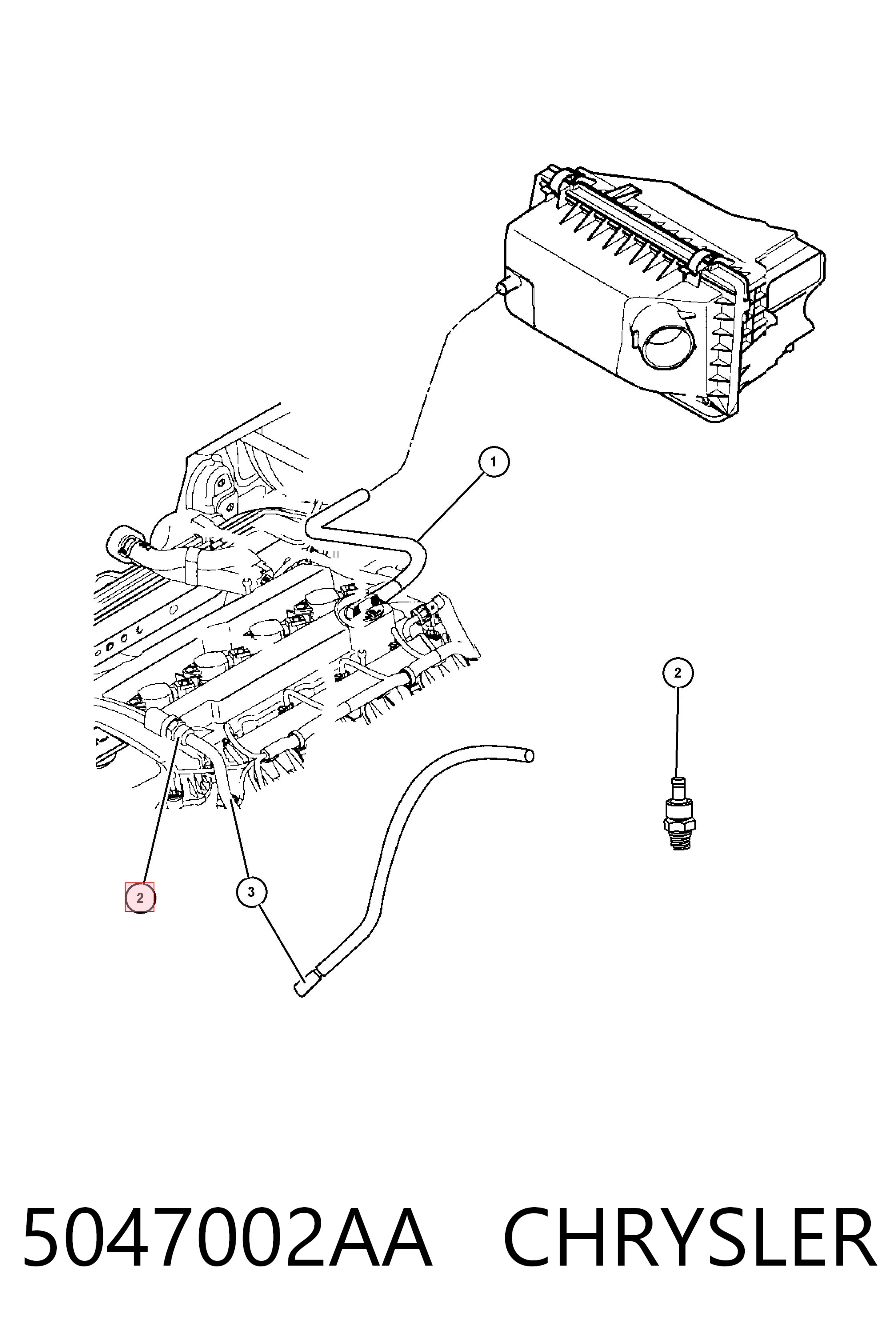Compre K05047002AA Fiat/Alfa/Lancia Válvula PCV de ventilação dos gases de cárter
