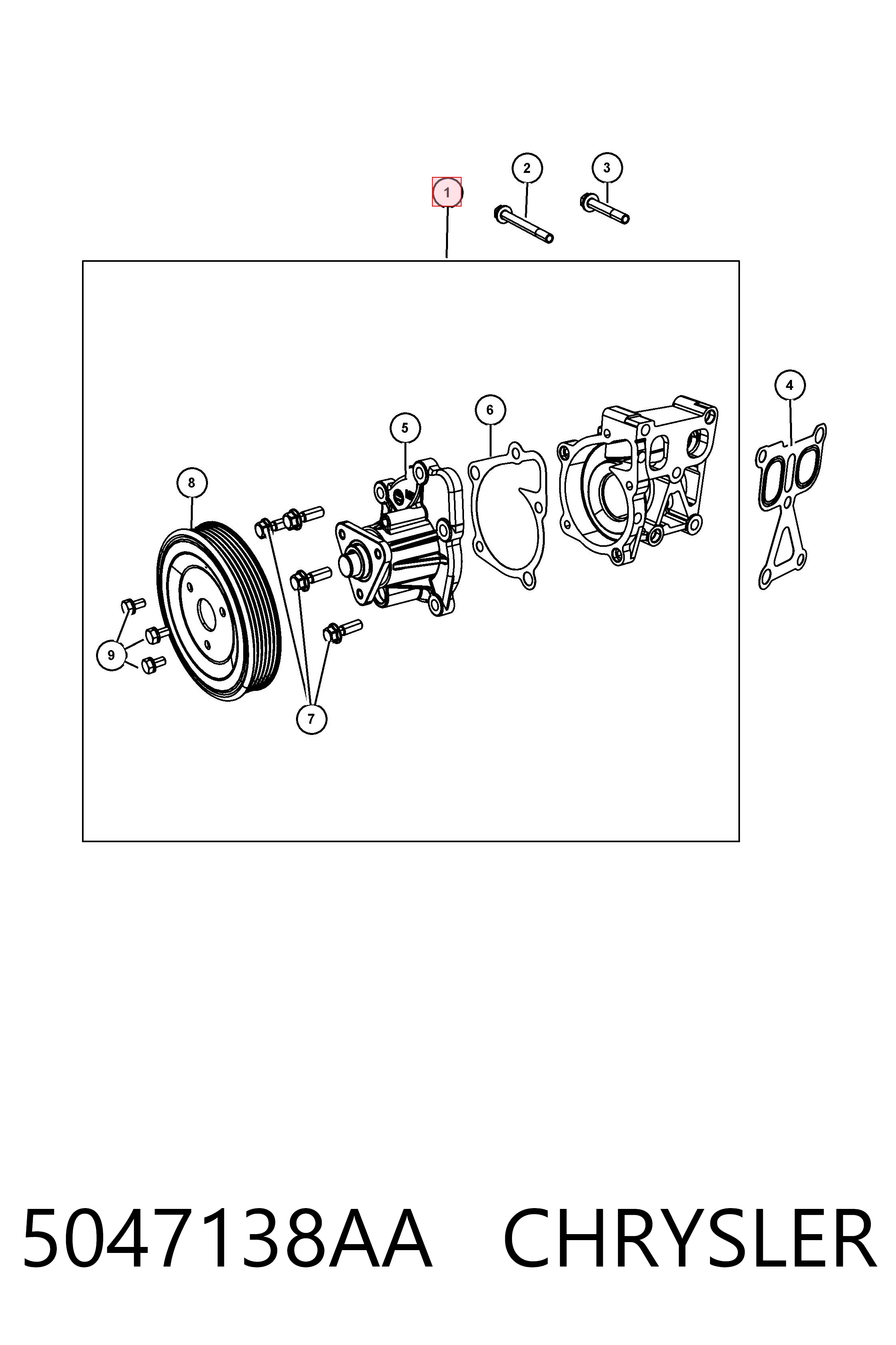 5047138AA Chrysler Bomba de água (bomba) de esfriamento